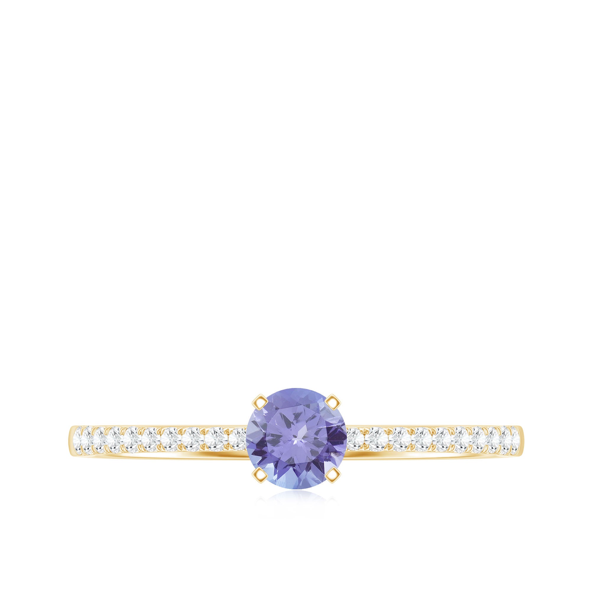 Minimal Tanzanite Diamond Promise Ring for Engagement AAA - Rosec Jewels