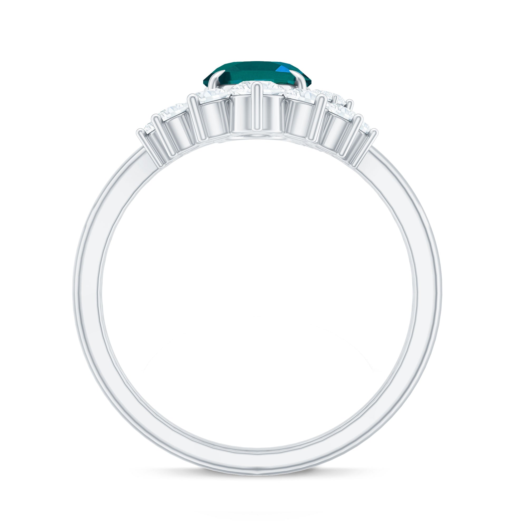 Rosec Jewels-Oval London Blue Topaz and Diamond Designer Ring Set