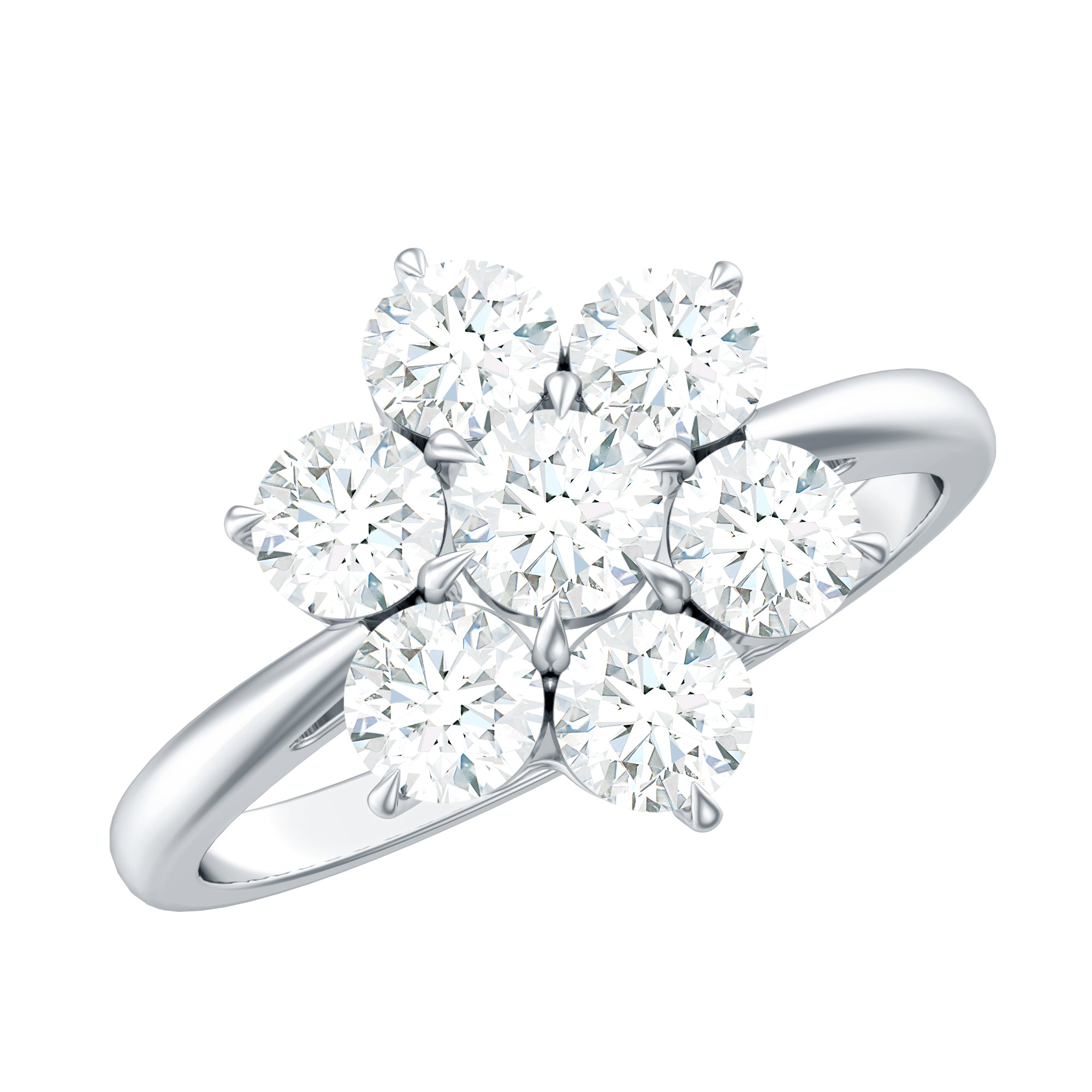 Certified Moissanite Beautiful Flower Engagement Ring