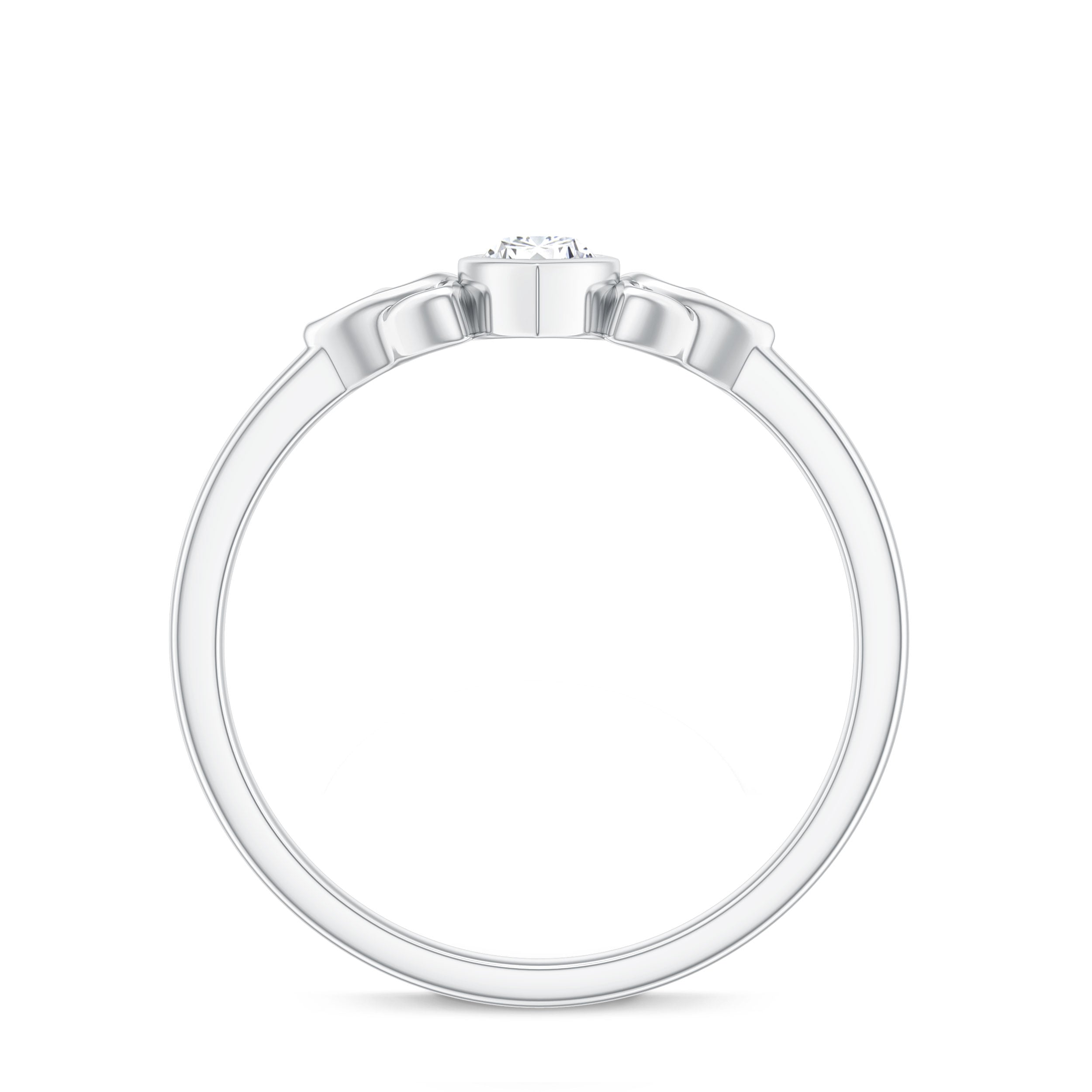 Marquise Cut Moissanite Solitaire Celtic Knot Ring in Bezel Setting D-VS1 - Rosec Jewels