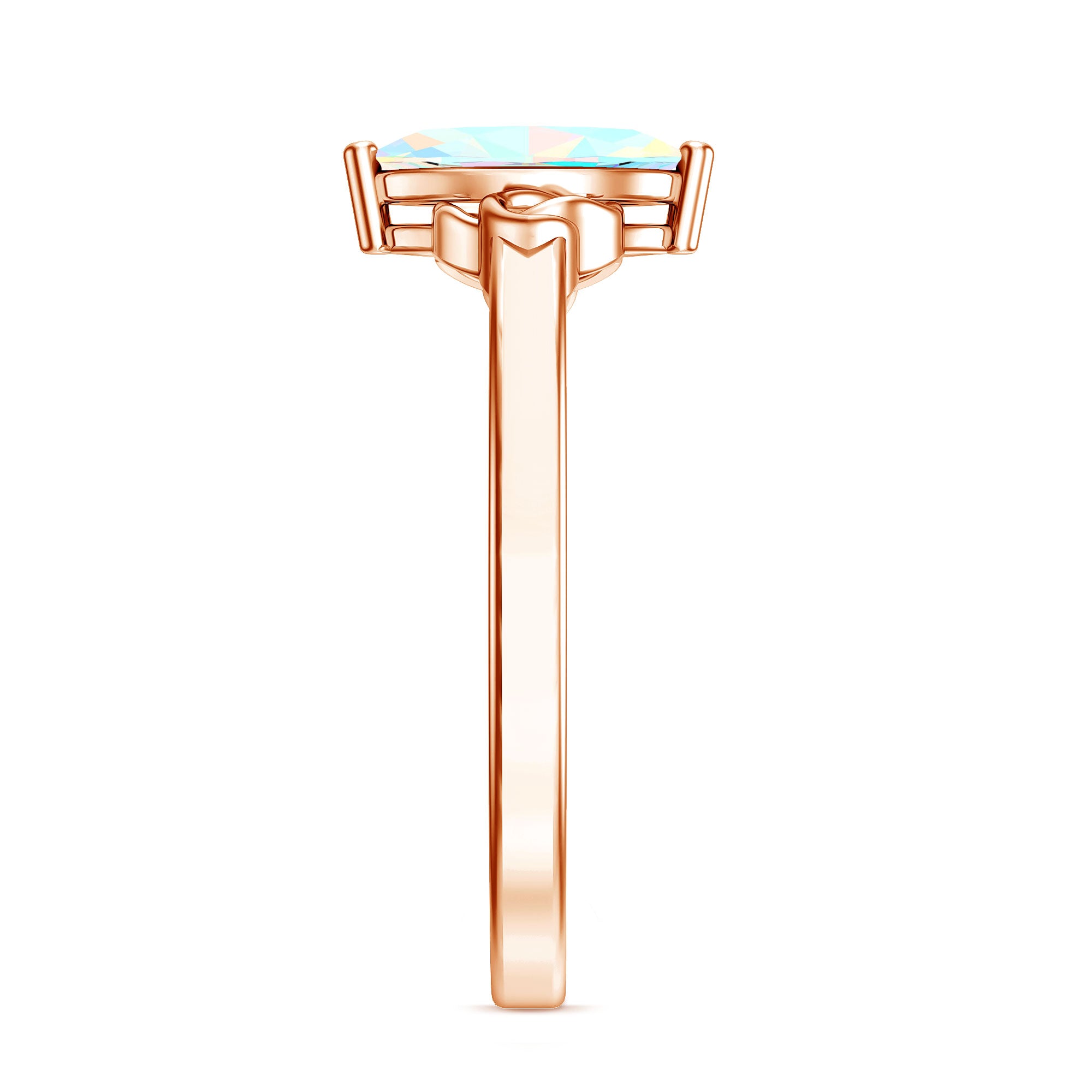 Natural Ethiopian Opal October Birthstone Ring with Celtic Knot AAA - Rosec Jewels