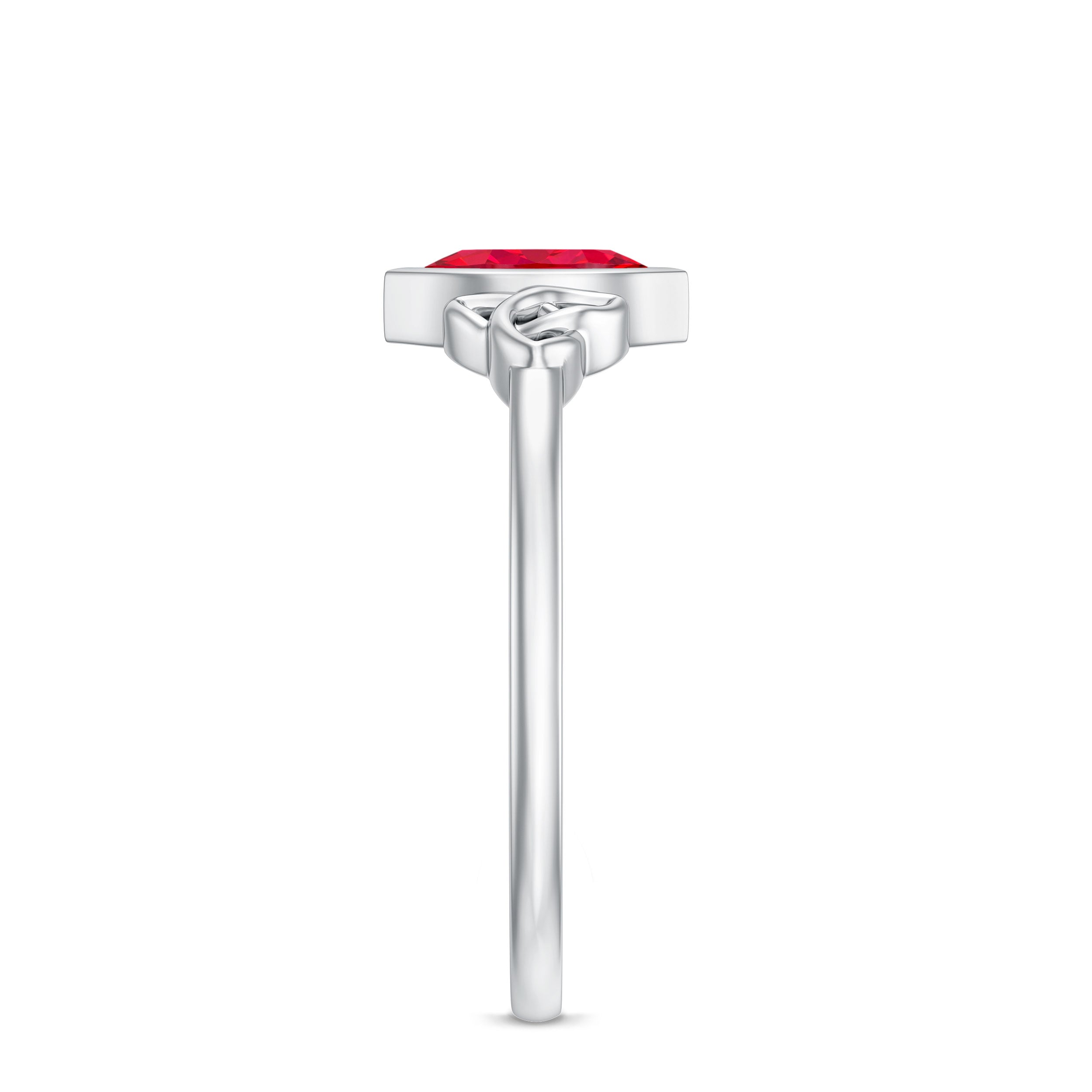 Marquise Cut Solitaire Lab Created Ruby Celtic Engagement Ring AAAA - Rosec Jewels