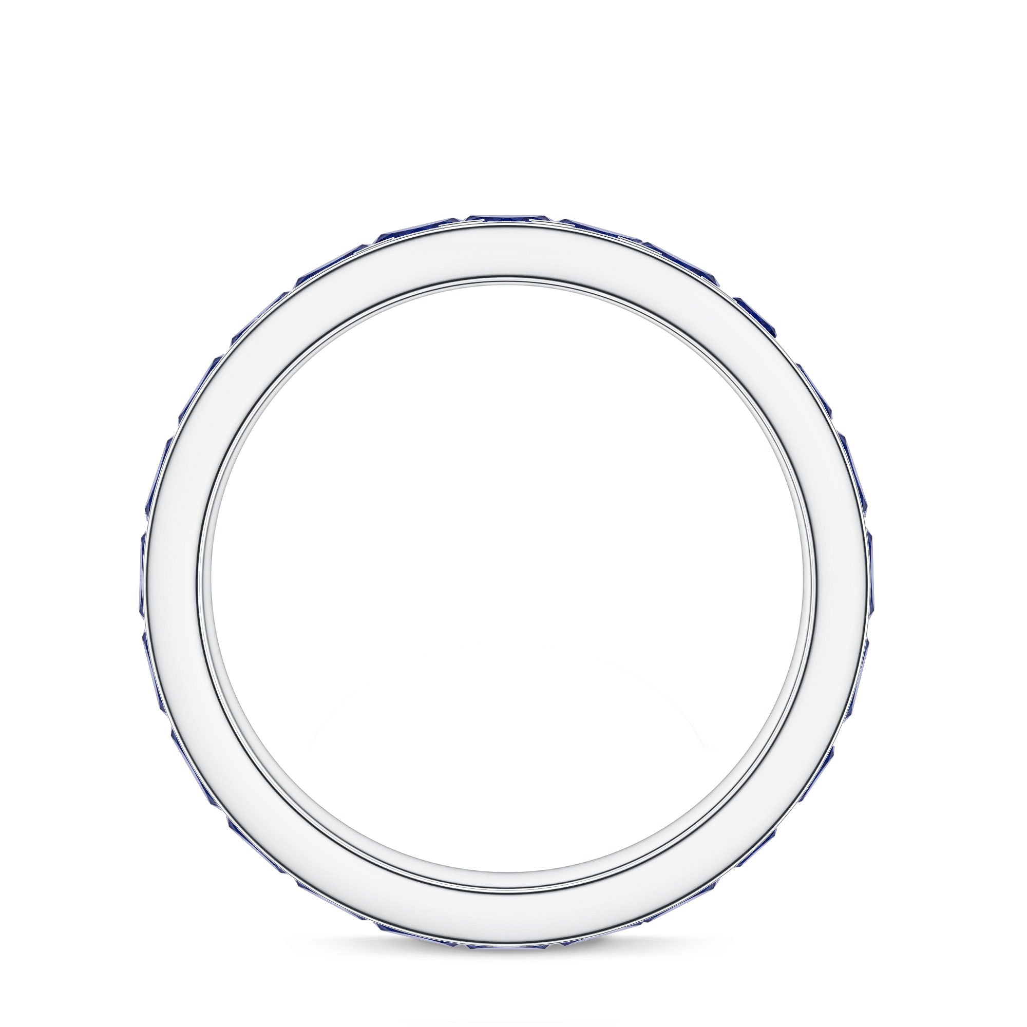 Certified Lab Grown Blue Sapphire Eternity Band Ring in Channel Set AAAA - Rosec Jewels