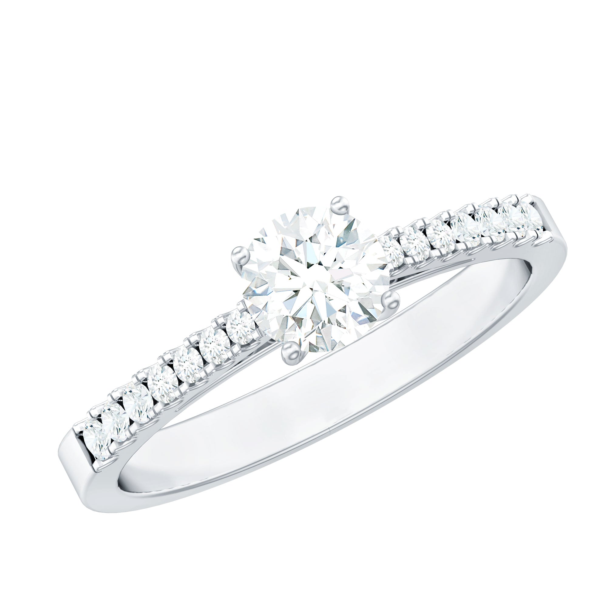 Half Carat Moissanite Engagement Ring D-VS1 - Rosec Jewels