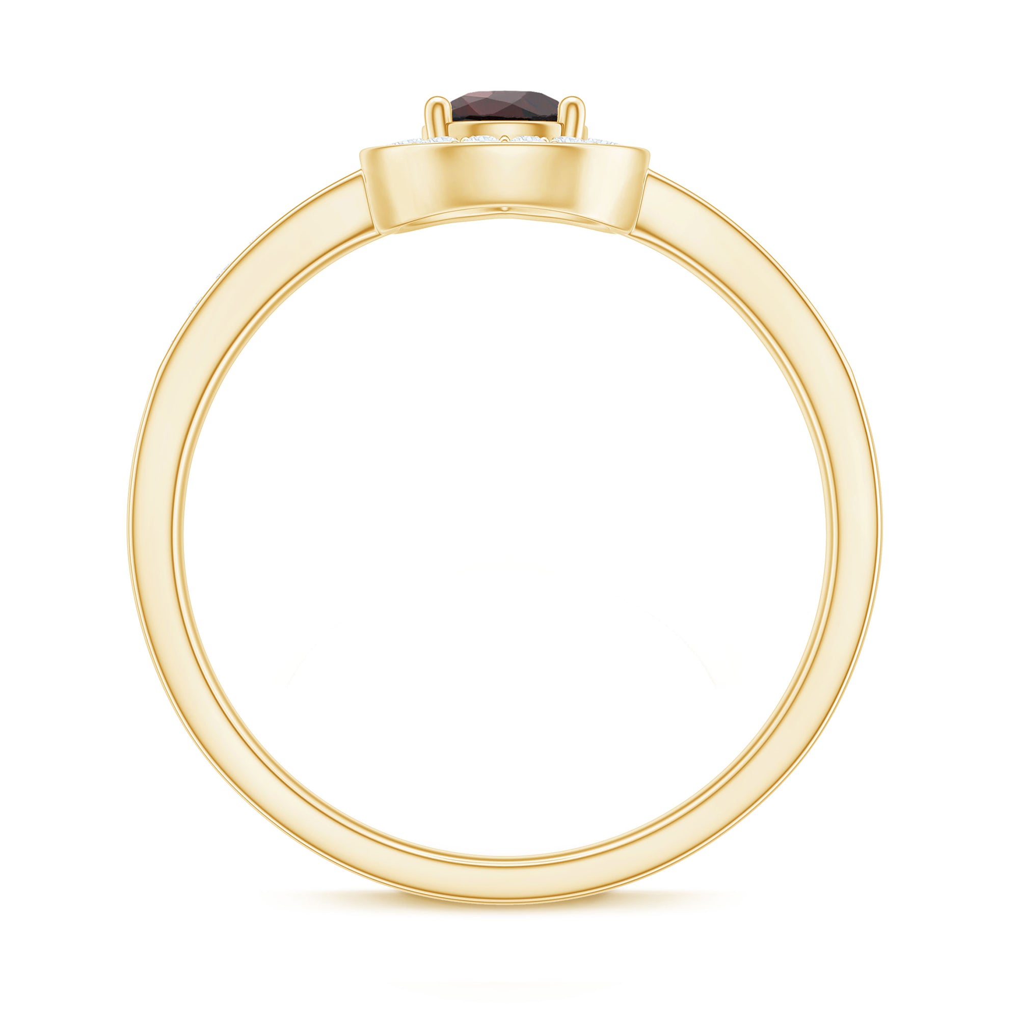 Classic Garnet Pear Shaped Engagement Ring with Diamond Halo AAA - Rosec Jewels