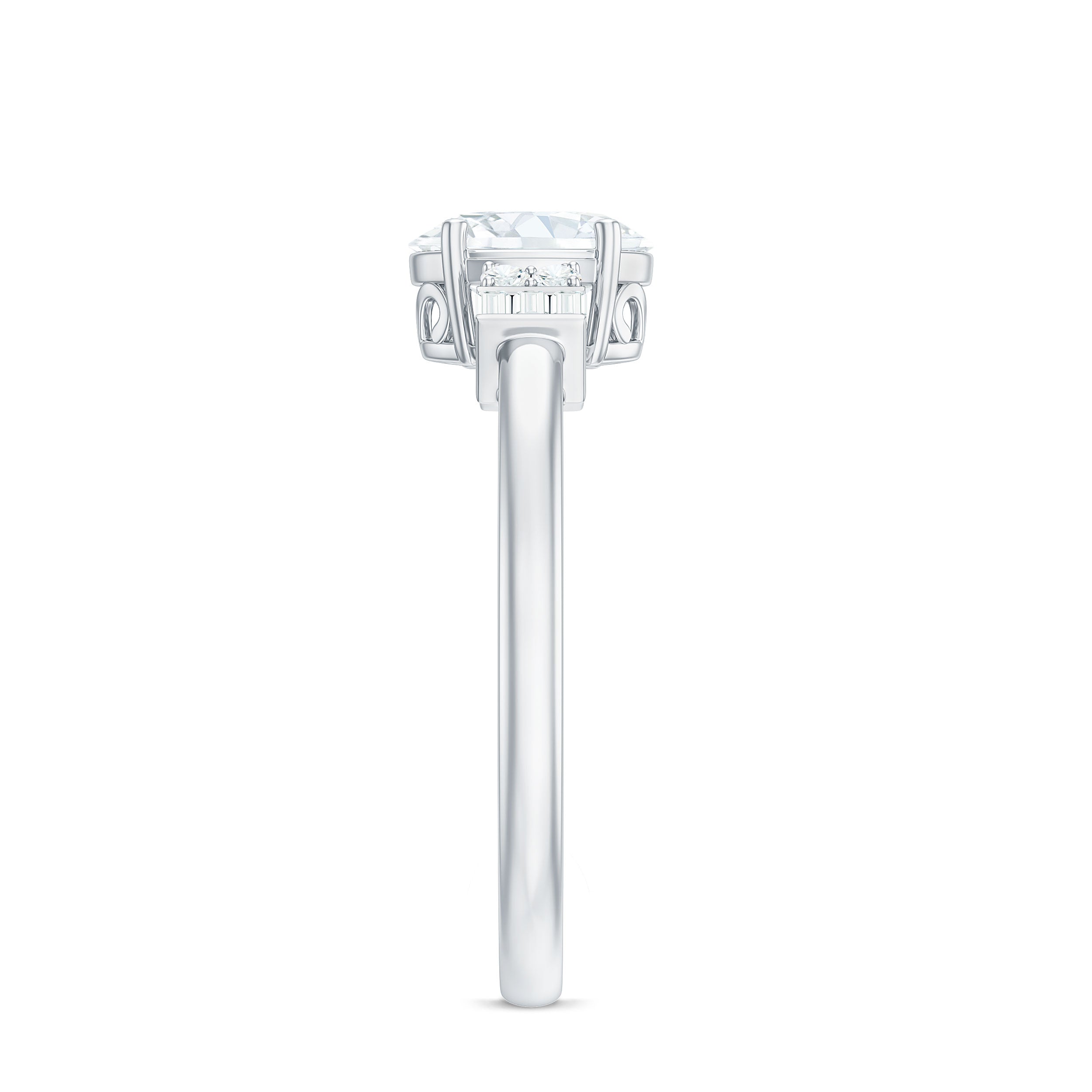Oval Shaped Moissanite Engagement Ring with Certificate D-VS1 - Rosec Jewels