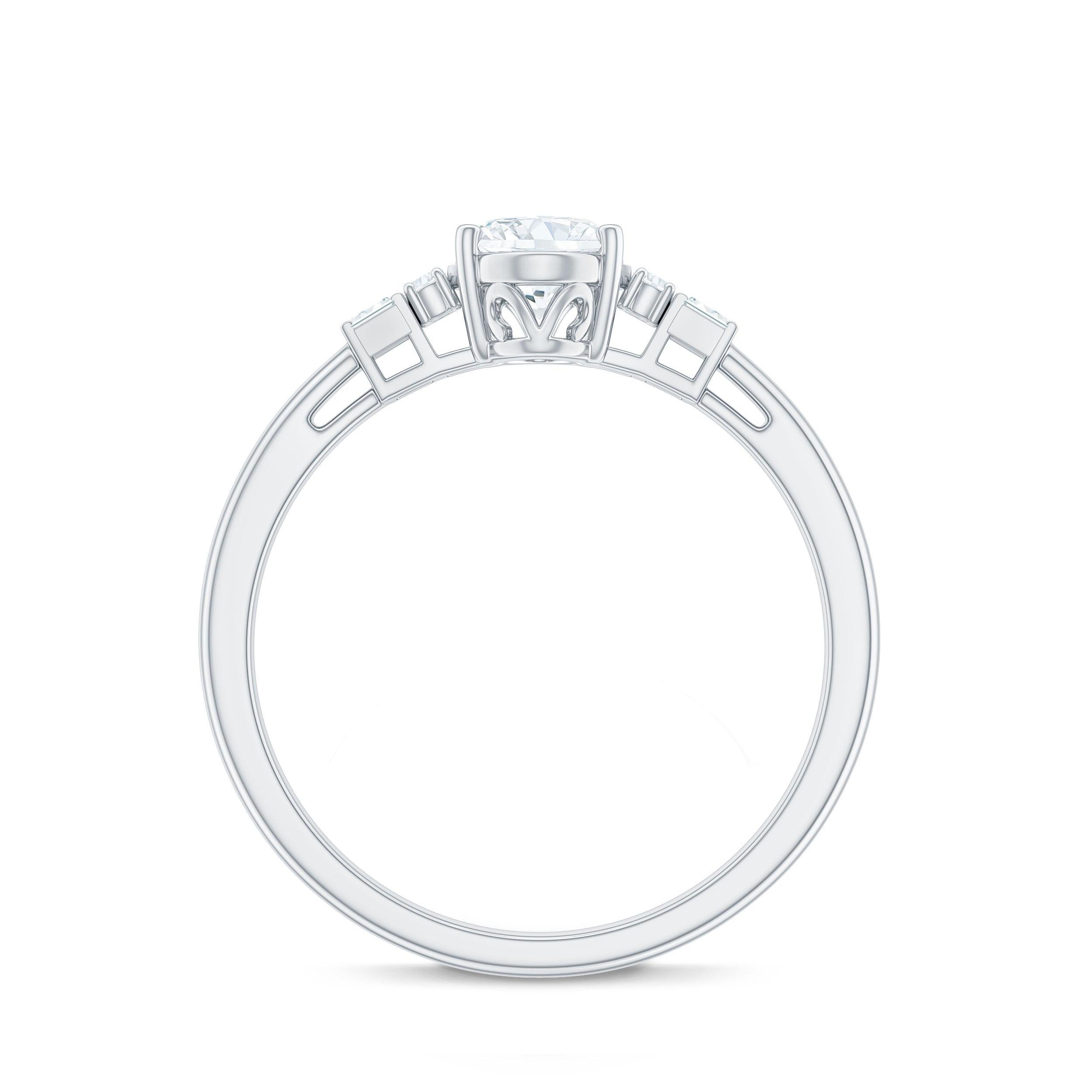 Oval Shaped Moissanite Engagement Ring with Certificate D-VS1 - Rosec Jewels