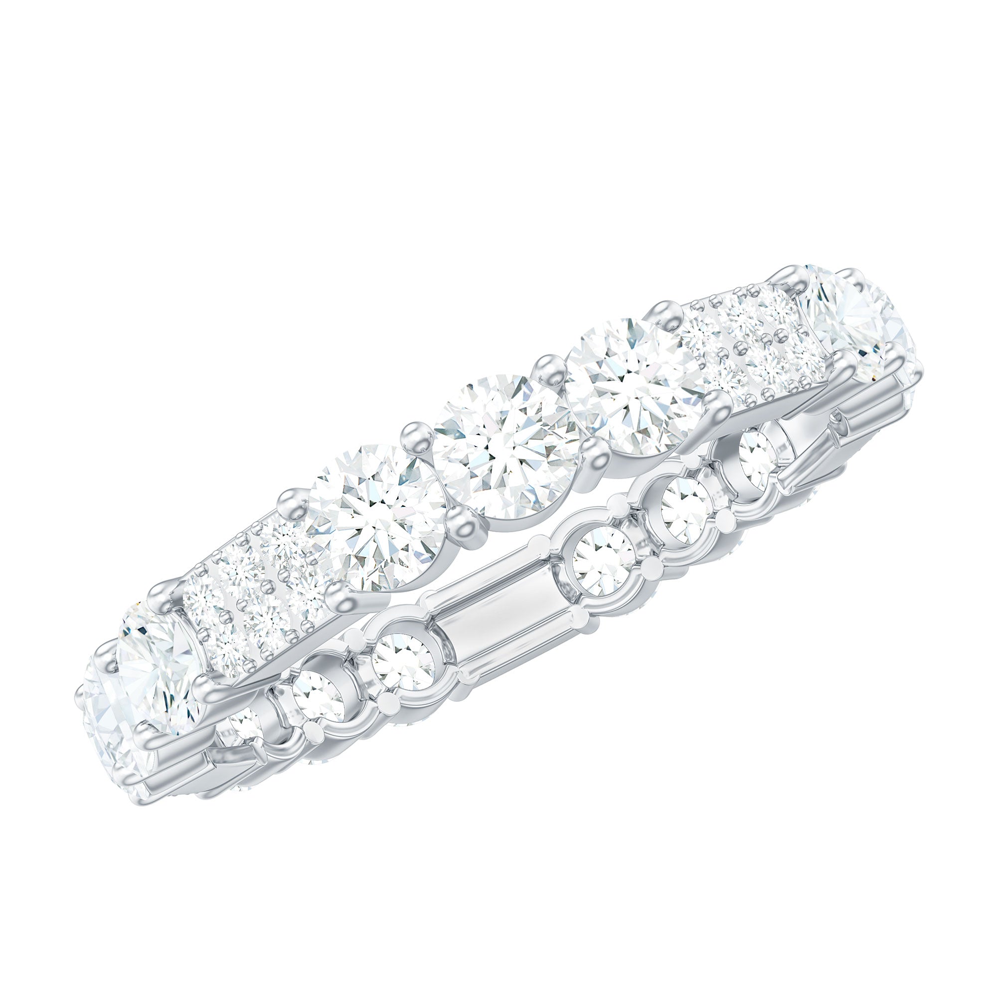 Designer Round Moissanite Full Eternity Ring for Women