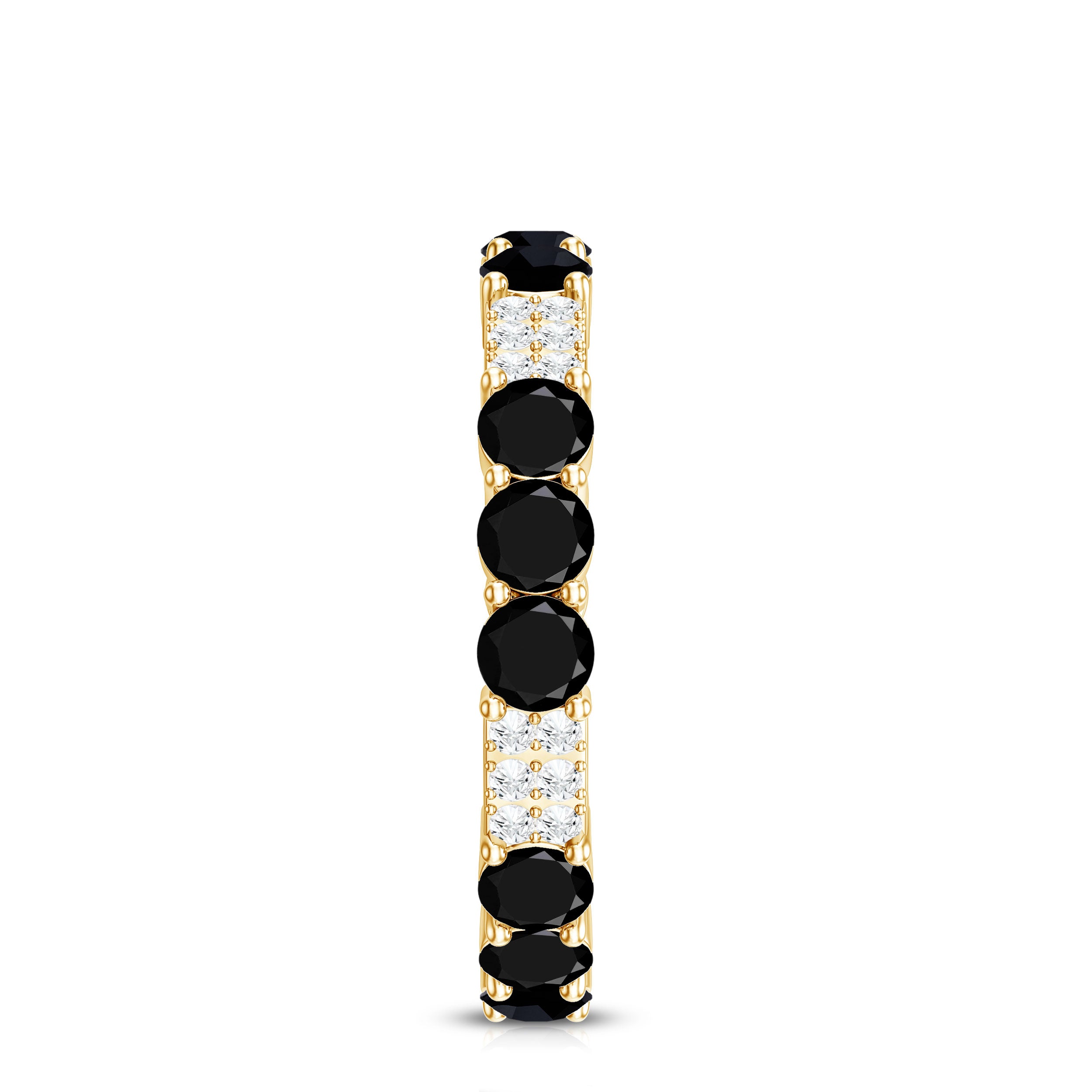 Real Black Spinel Diamond Eternity Ring for Anniversary AAA - Rosec Jewels