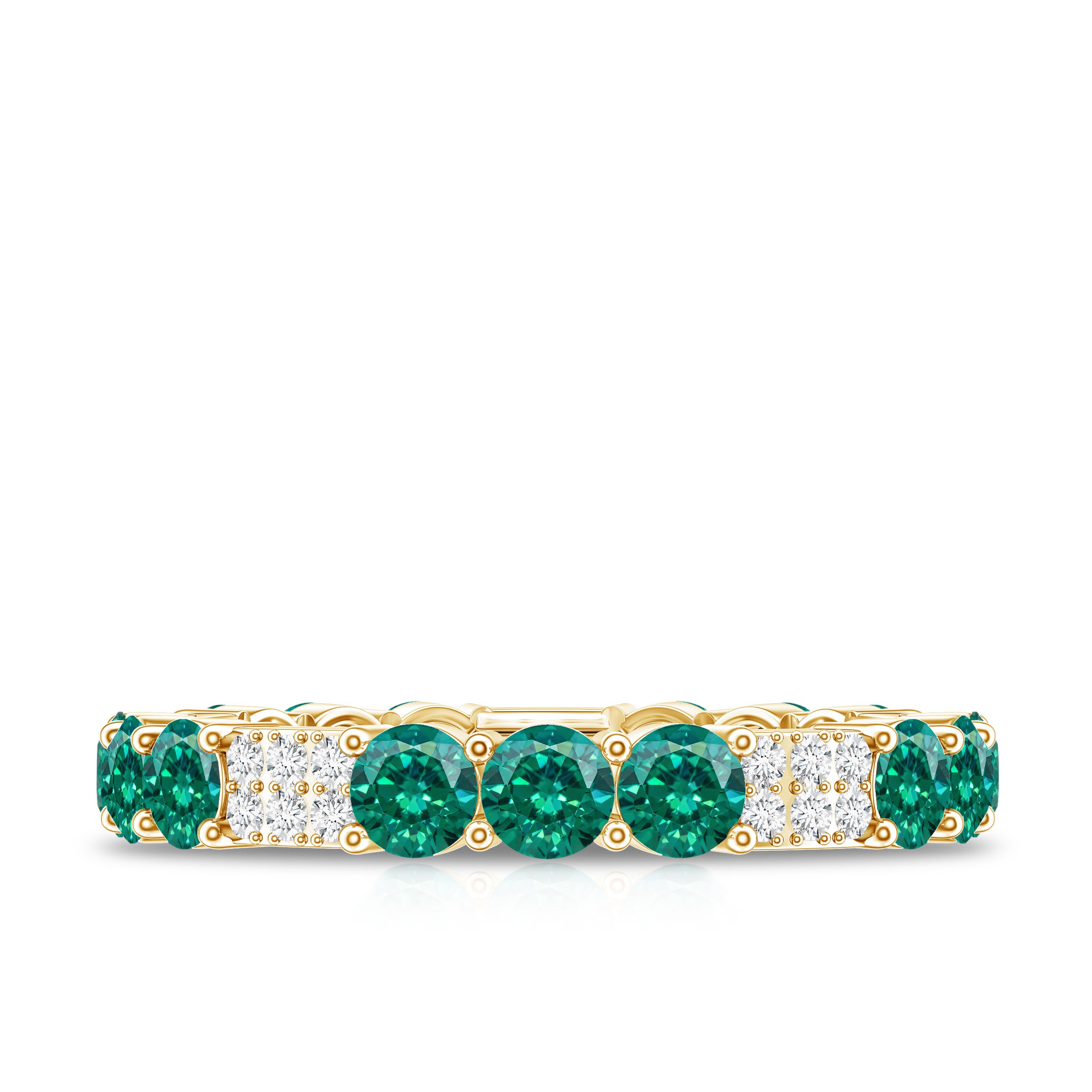 Certified Lab Grown Emerald Diamond Eternity Wedding Band AAAA - Rosec Jewels