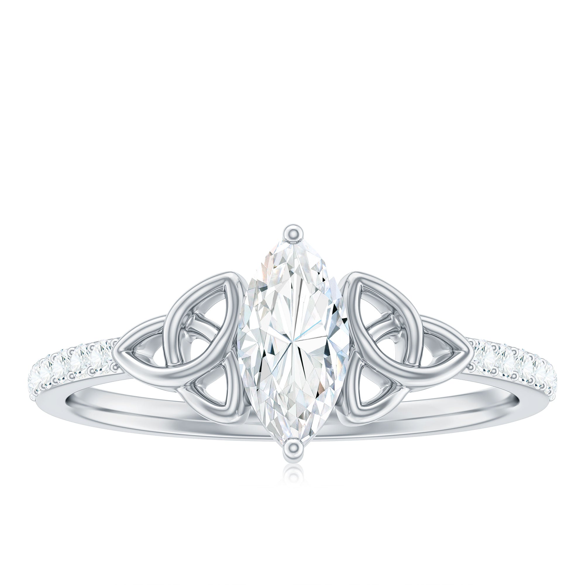 Marquise Cut Moissanite Celtic Knot Engagement Ring D-VS1 - Rosec Jewels