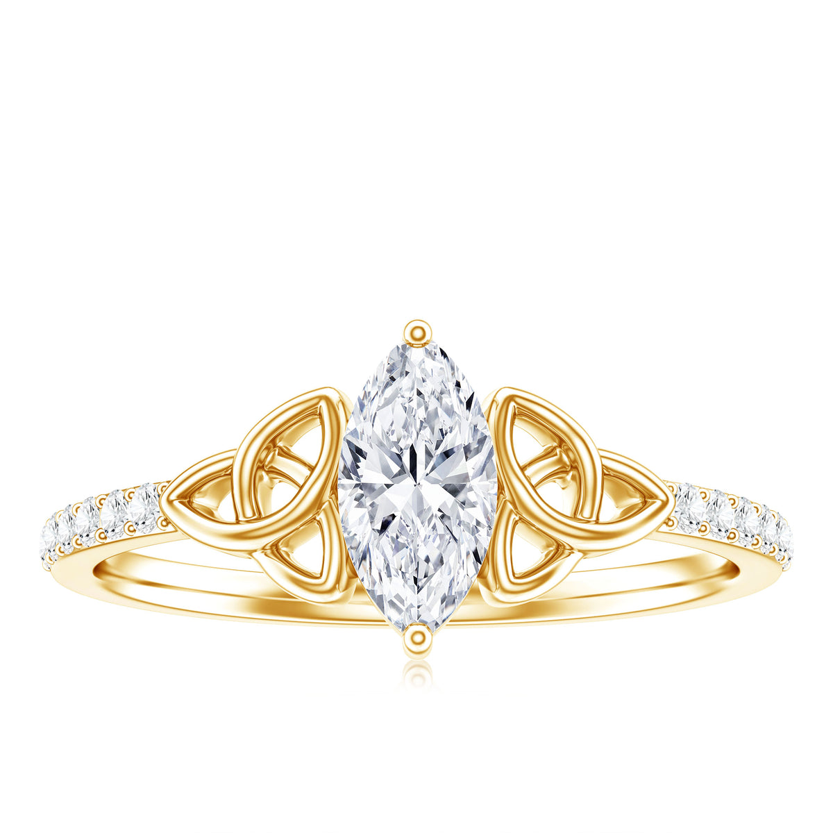 Marquise Cut Moissanite Celtic Knot Engagement Ring D-VS1 - Rosec Jewels