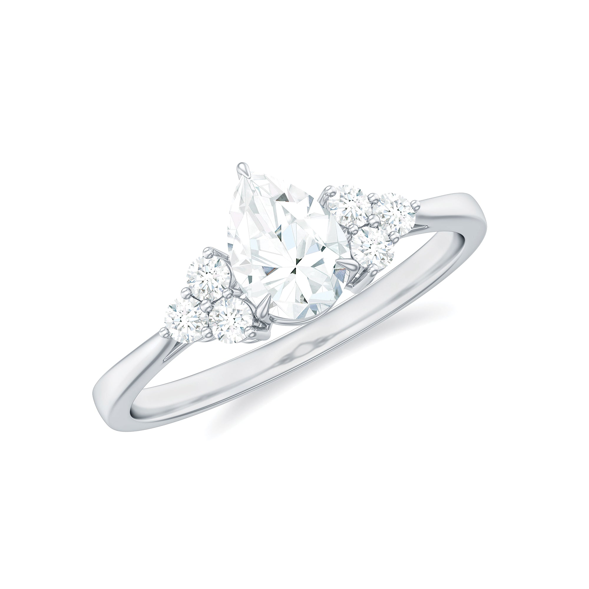 Pear Cut Moissanite Trio verlovingsring