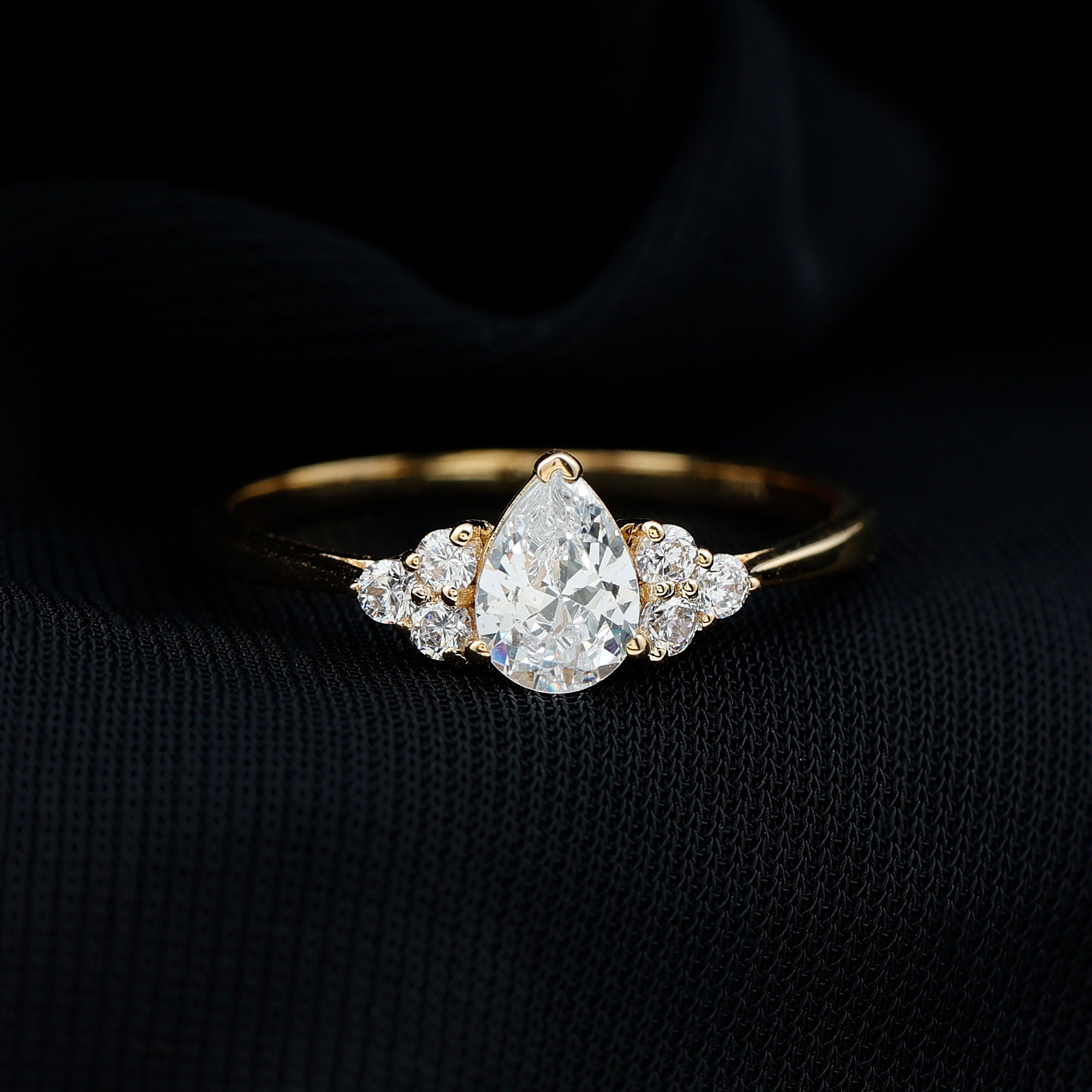 Brilliant Cut Moissanite Trio Engagement Ring For Women D-VS1 - Rosec Jewels