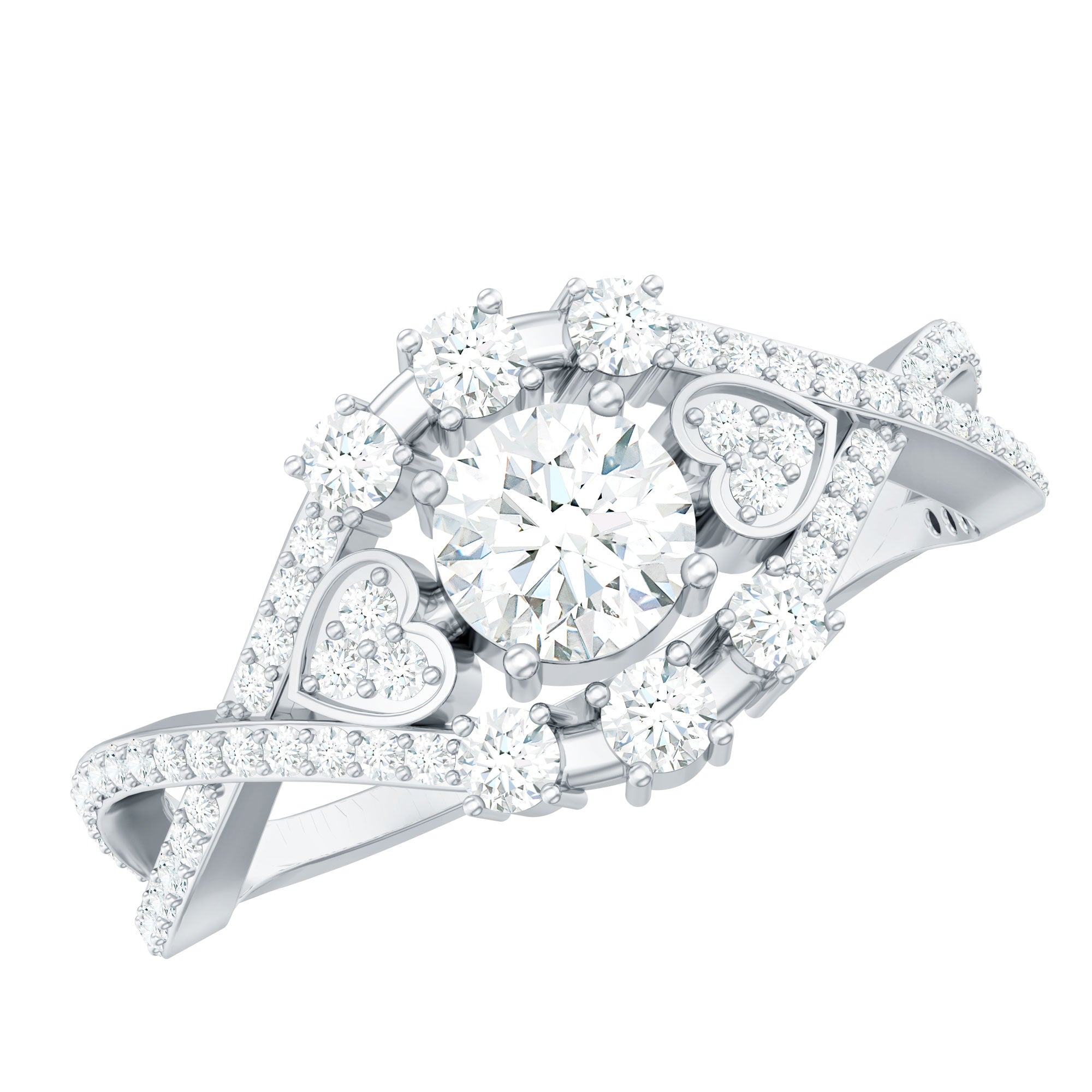 Designer Moissanite Beautiful Engagement Ring with Certificate D-VS1 - Rosec Jewels