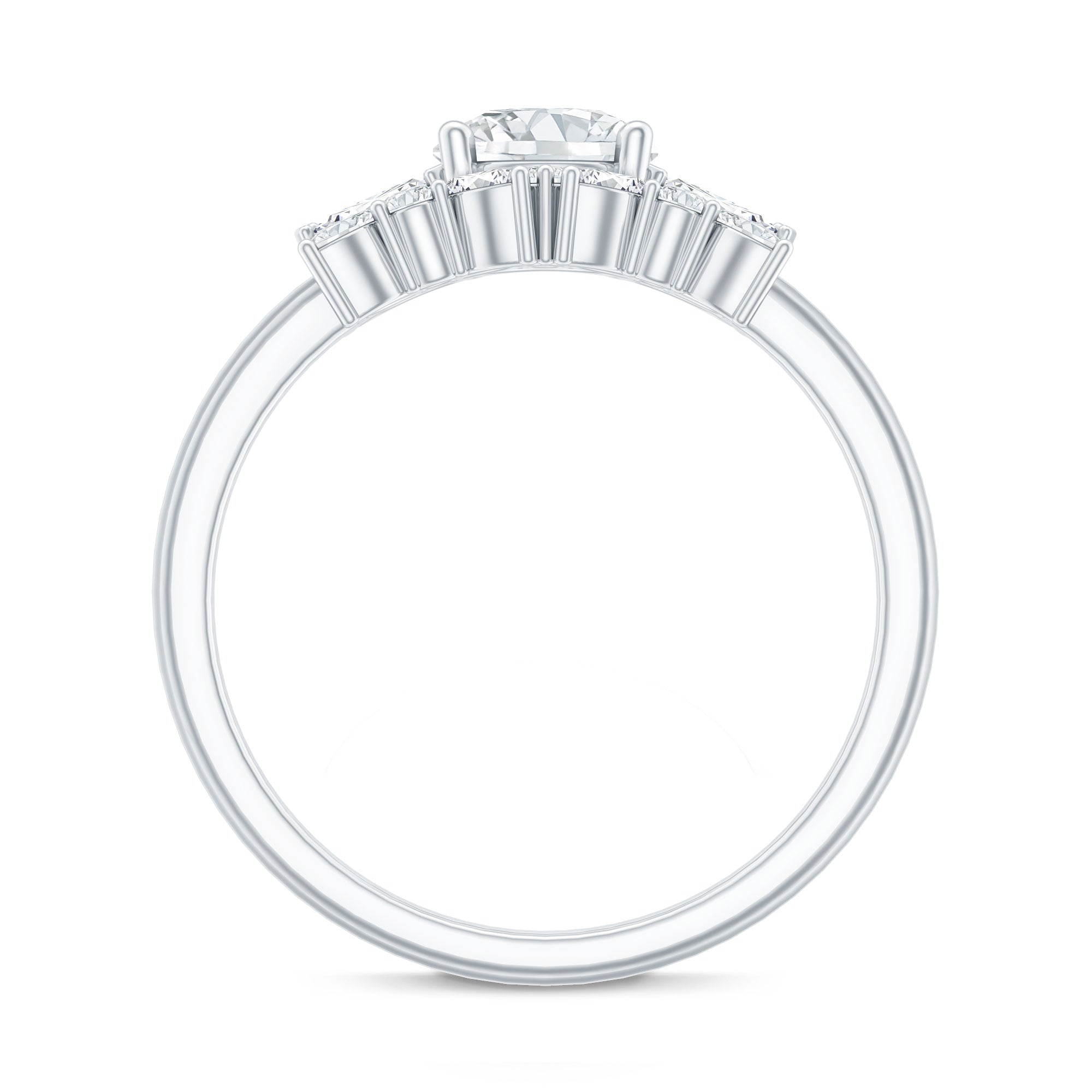 Round Cut Moissanite Bridal Ring Set with Certificate D-VS1 - Rosec Jewels