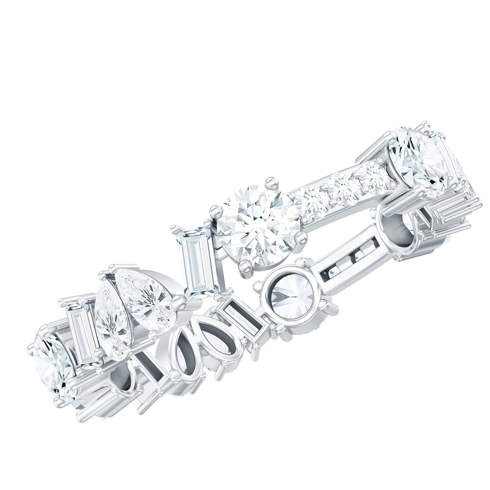 Certified Moissanite Designer Wedding Band Ring For Women