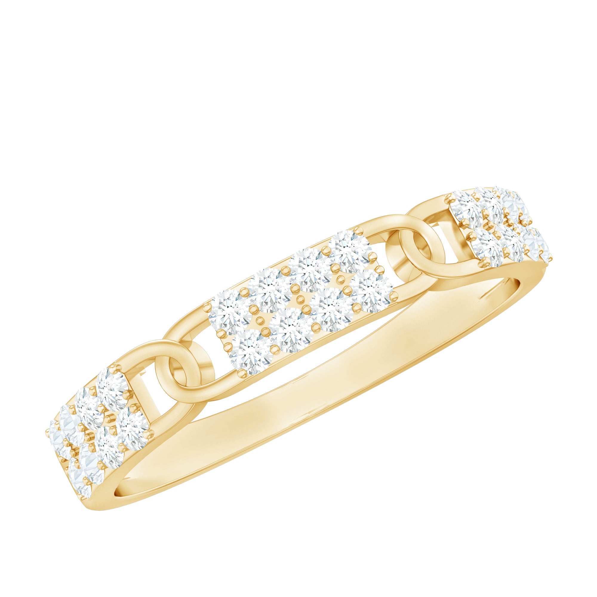 Certified Moissanite Interlocking Wedding Band D-VS1 - Rosec Jewels