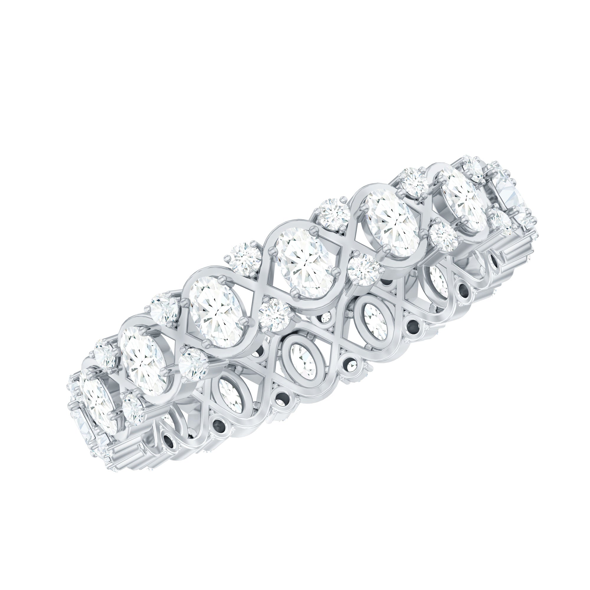 Half Eternity Style Moissanite Infinity Wedding Band