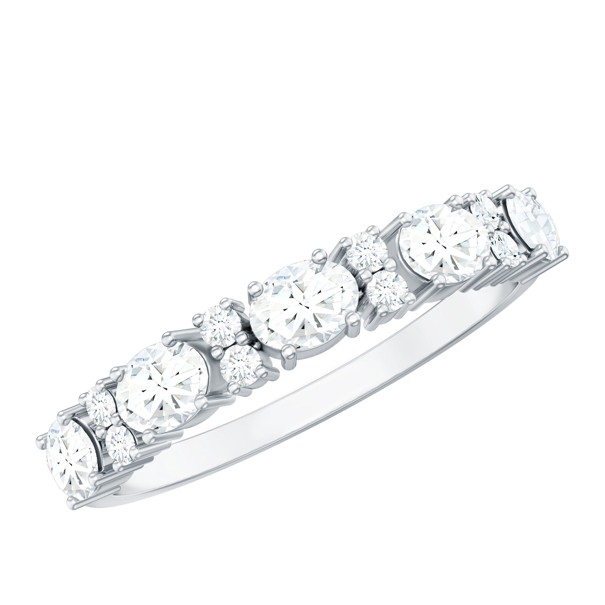 Certified Moissanite East West Eternity Band