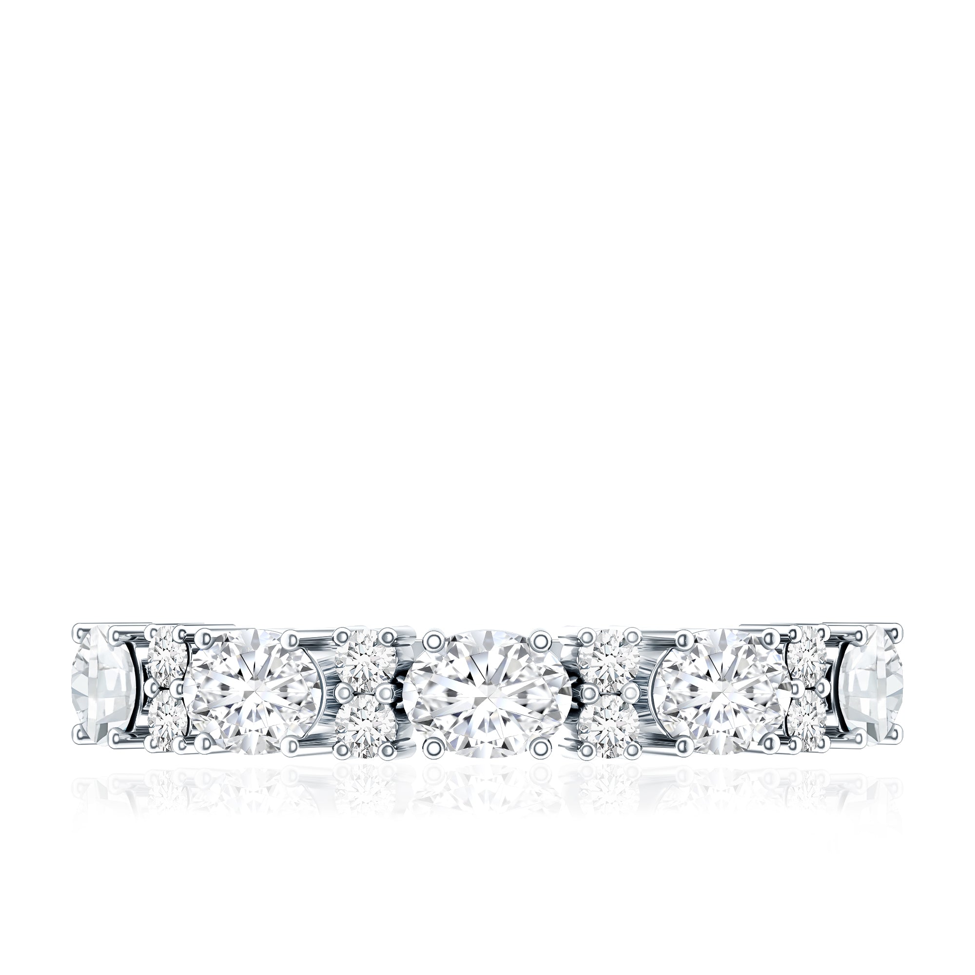 Certified Moissanite East West Eternity Band D-VS1 - Rosec Jewels