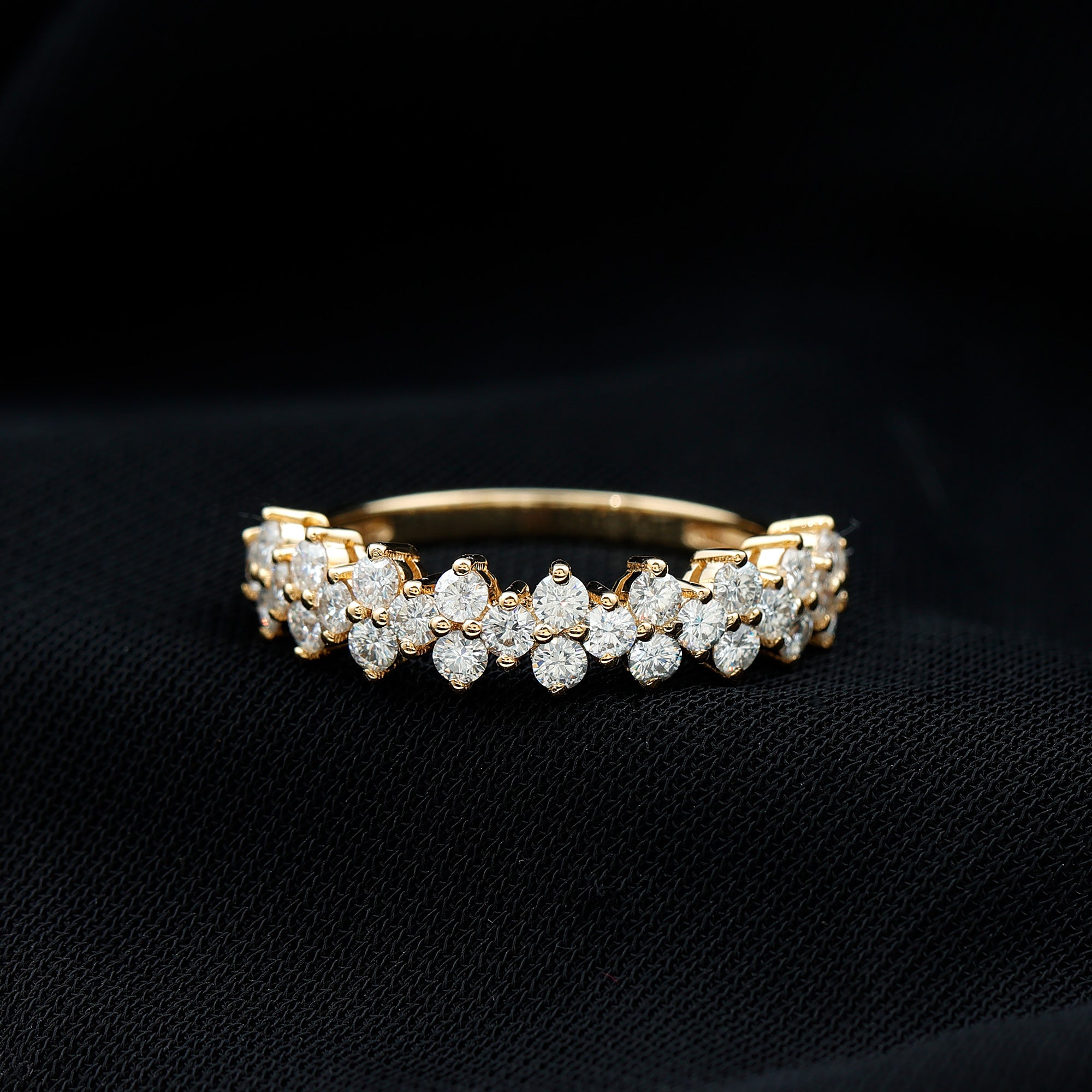 Natural Diamond Half Eternity Wedding Band with Certificate Natural - ( HI-SI ) - Rosec Jewels