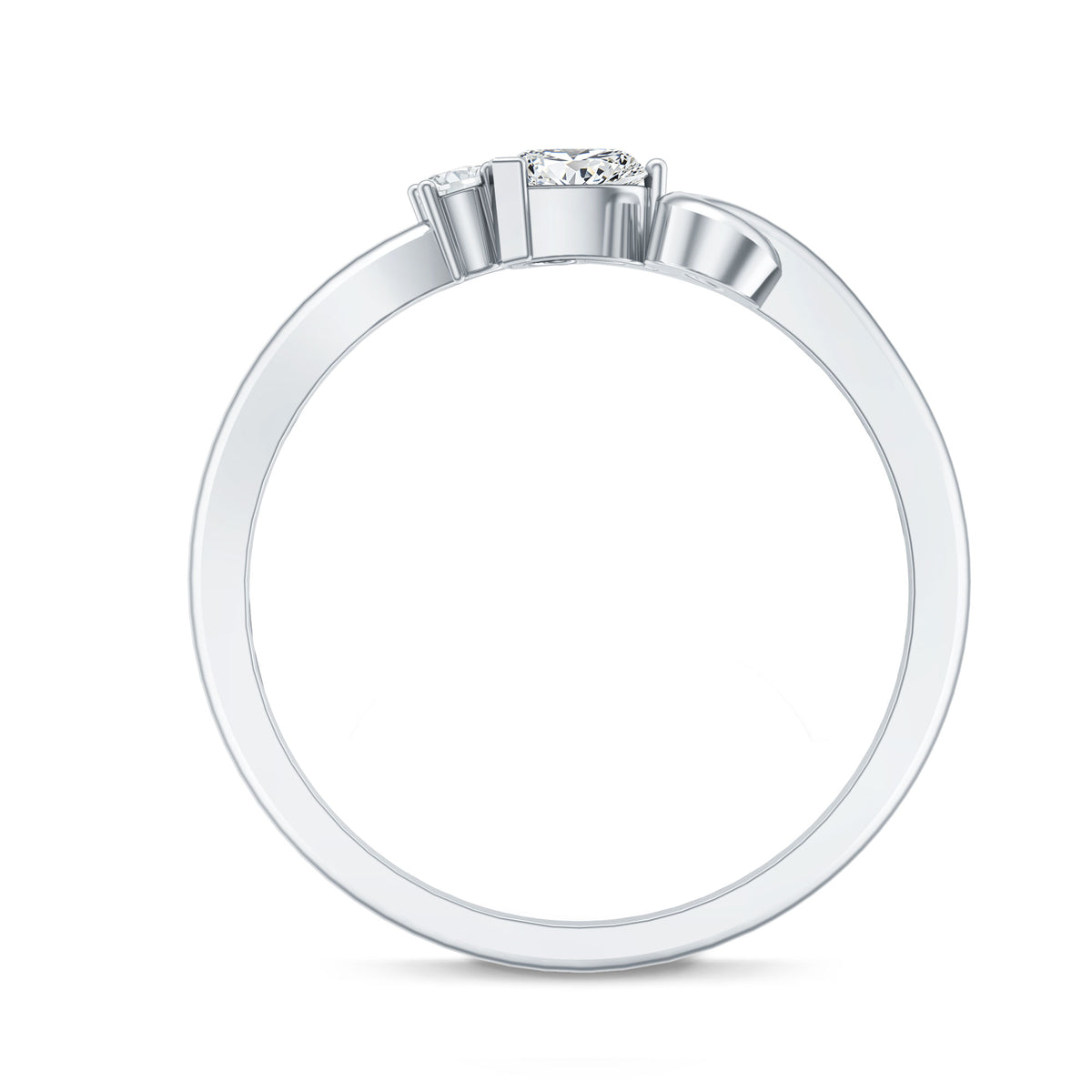 Certified Moissanite Heart Promise Ring with Twisted Shank D-VS1 - Rosec Jewels
