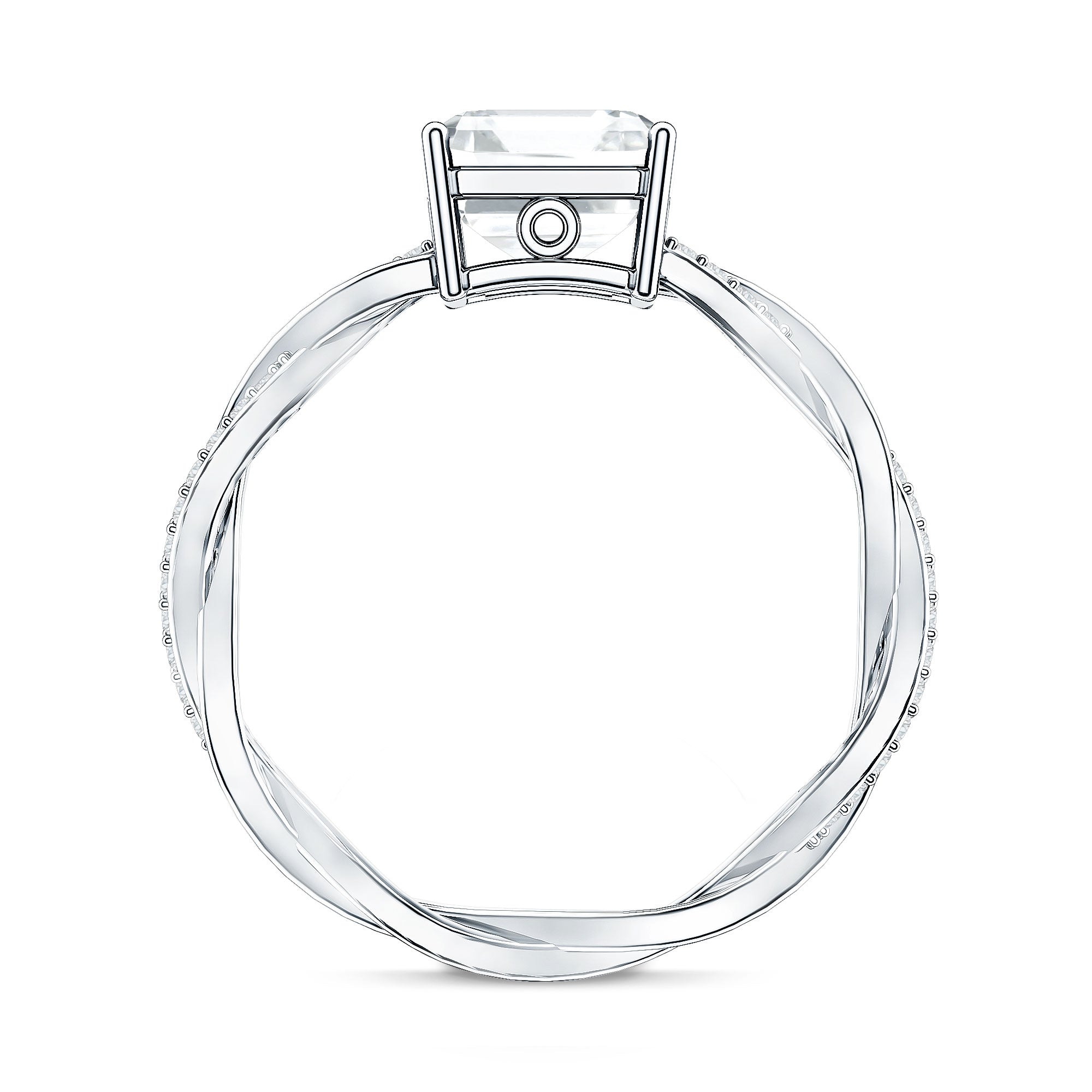 Solitaire Moissanite Asscher Cut Engagement Ring D-VS1 - Rosec Jewels
