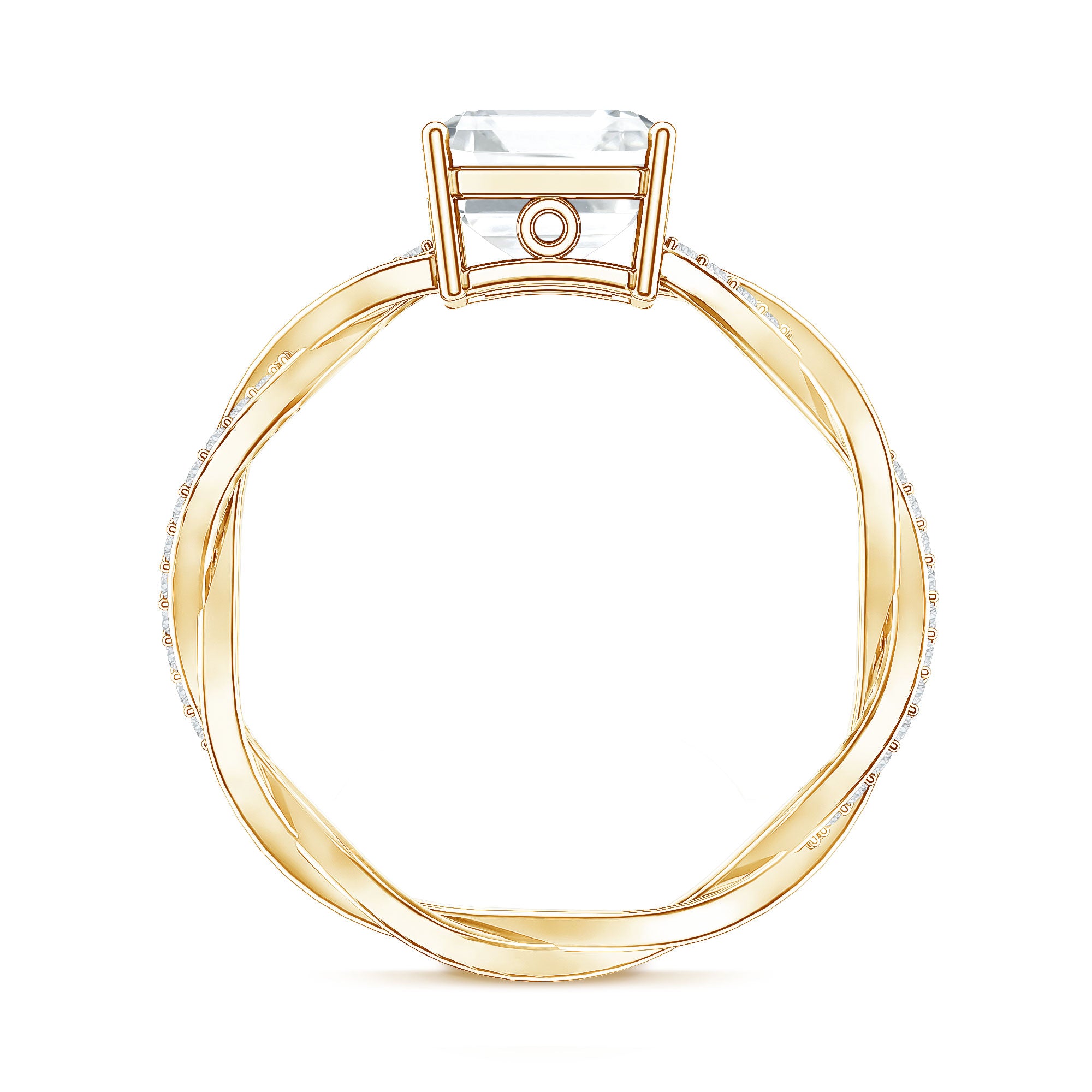 Solitaire Moissanite Asscher Cut Engagement Ring D-VS1 - Rosec Jewels