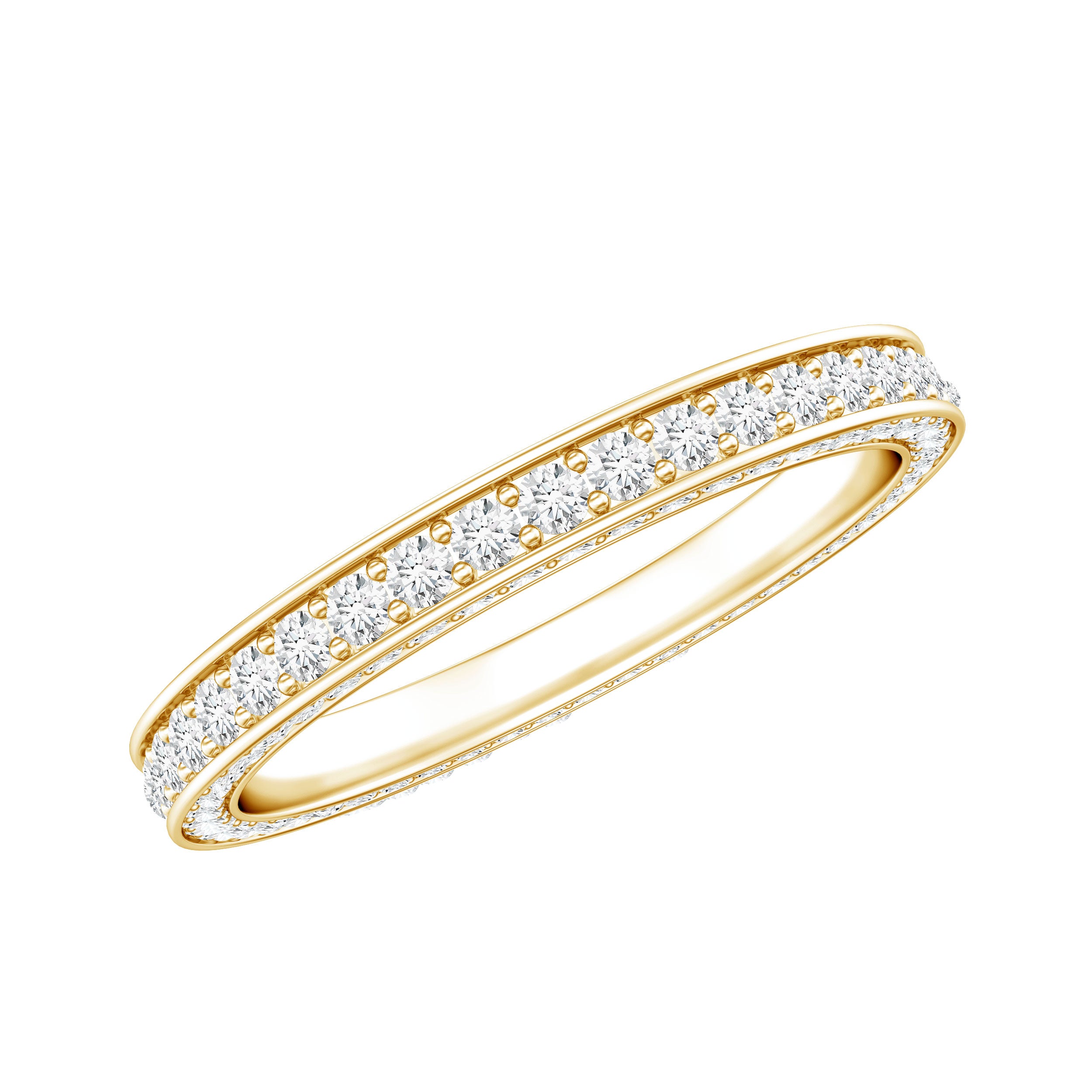 Certified Simulated Diamond Eternity Wedding Band Ring AAAA - Rosec Jewels
