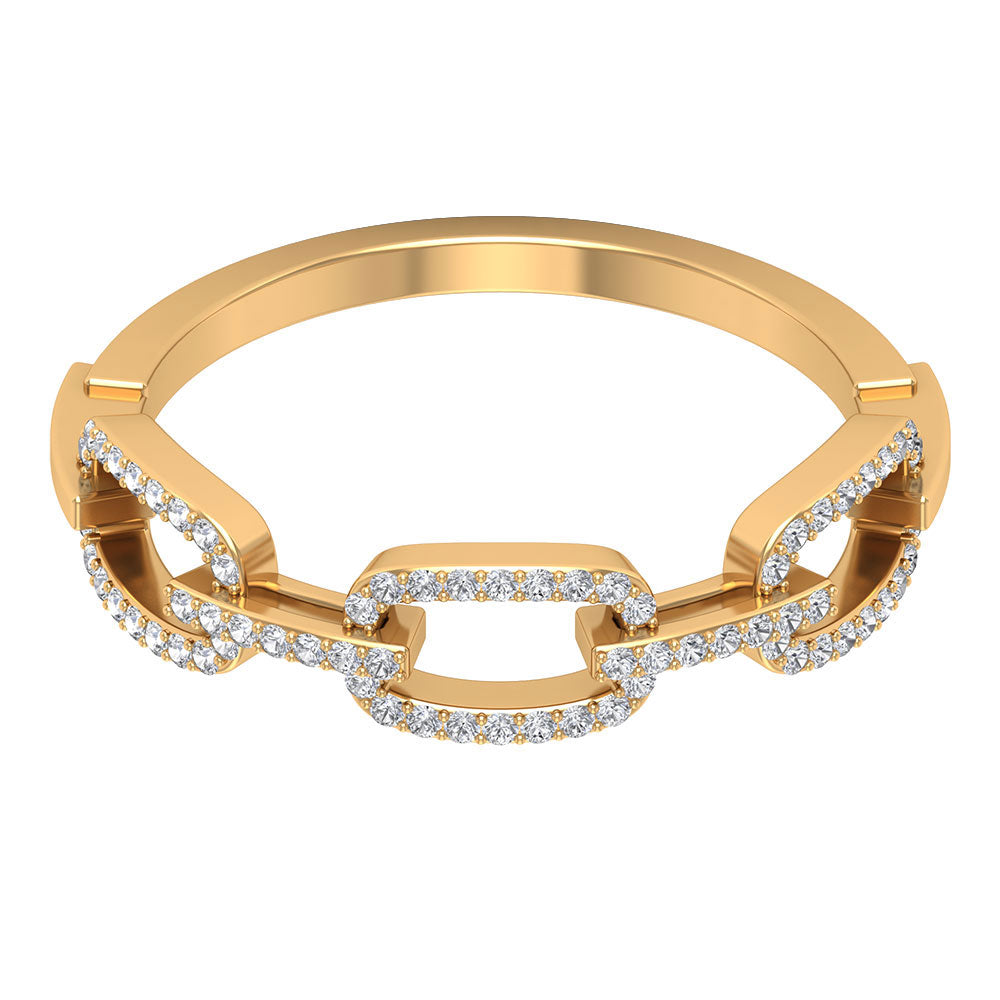 Minimal Cubic Zirconia Chain Link Ring AAAA - Rosec Jewels