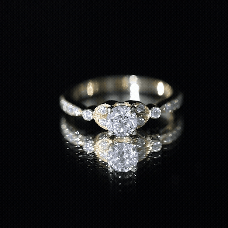 Rosec Jewels-Vintage Inspired Zircon Engagement Ring for Women