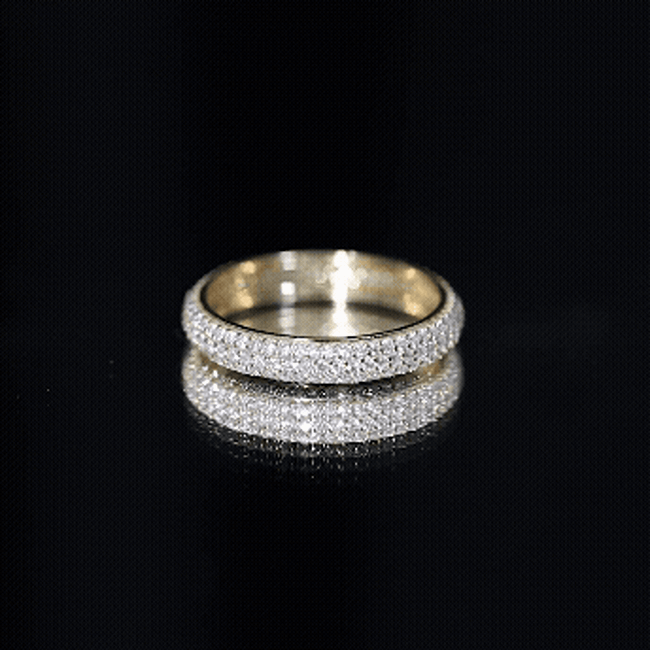 Pave Set Cubic Zirconia Eternity Wedding Band for Women AAAA - Rosec Jewels