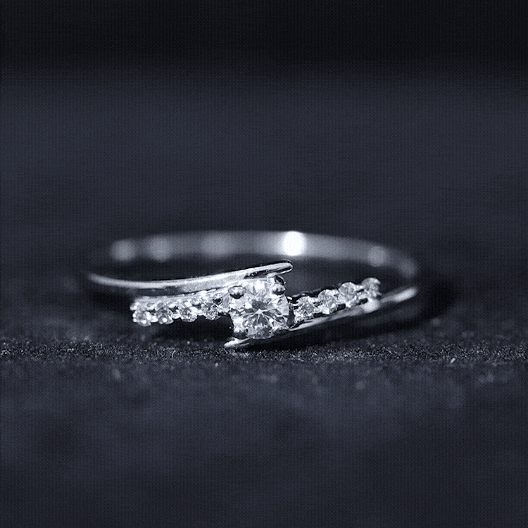 Diamond Promise Ring with Bypass Shank Natural - ( HI-SI ) - Rosec Jewels
