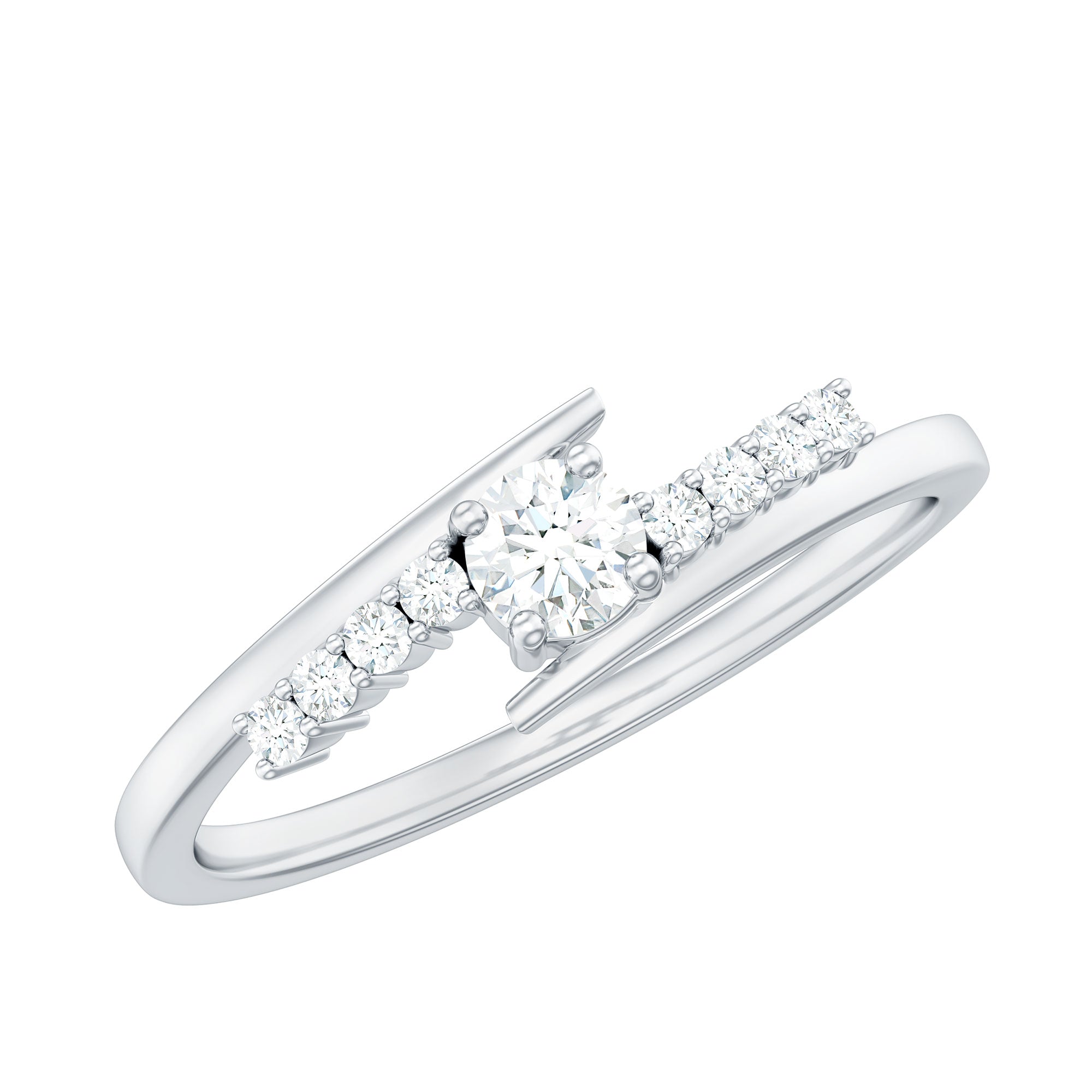 Diamond Promise Ring with Bypass Shank