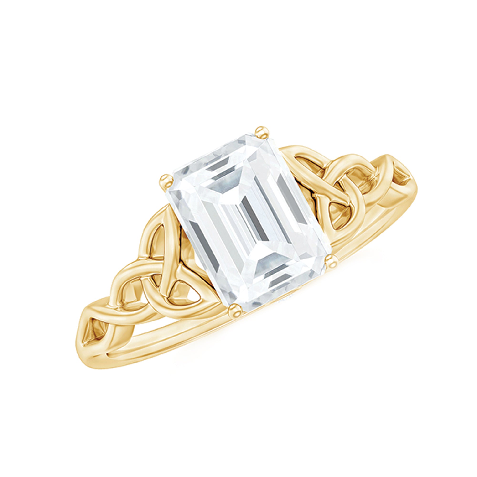 Rosec Jewels-2 CT Moissanite Engagement Ring with Celtic Details