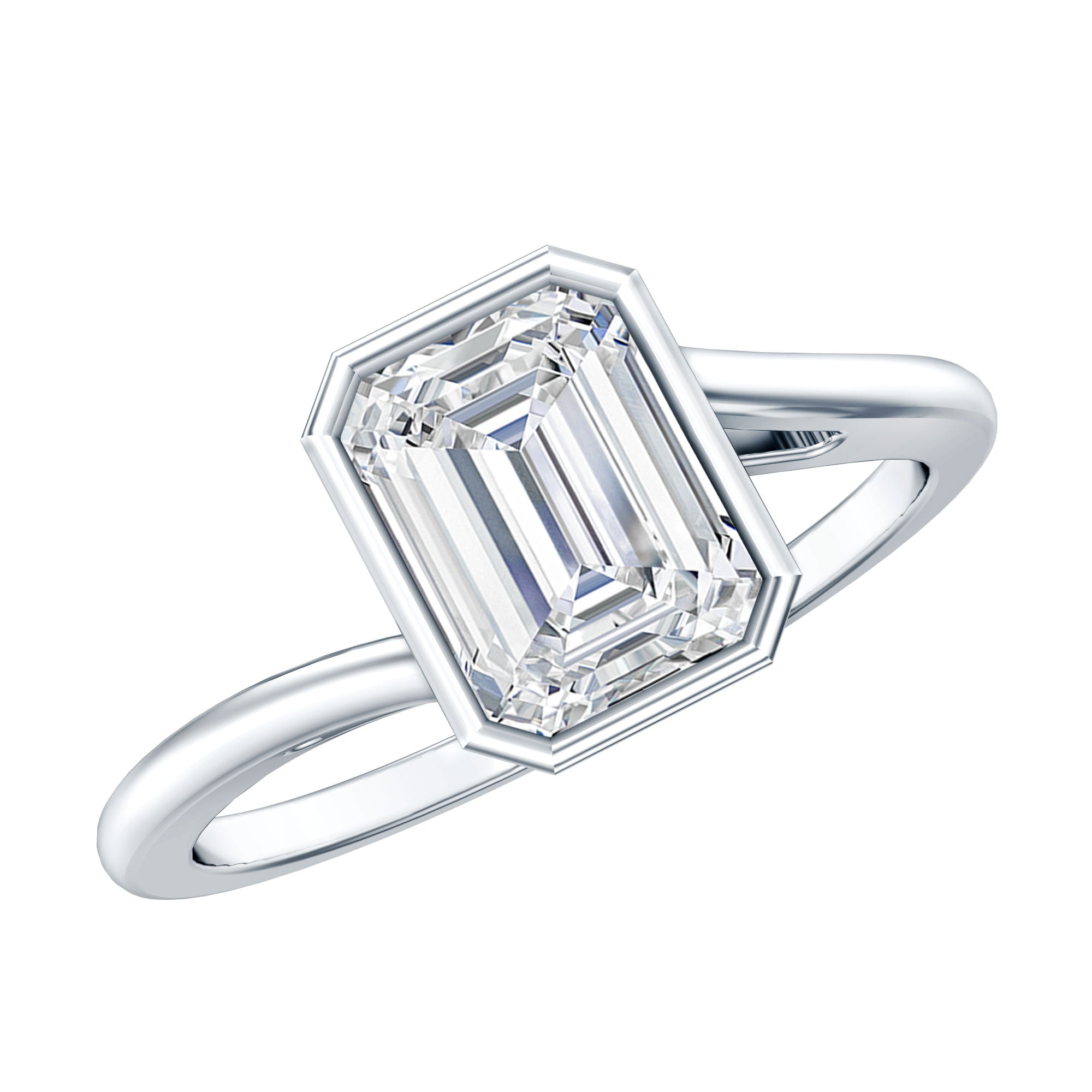 2 CT Octagon Cut Moissanite Engagement Ring For Women D-VS1 - Rosec Jewels