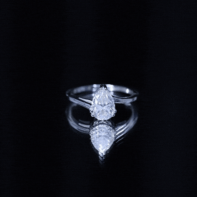 Pear Engagement Ring With Certified Moissanite D-VS1 - Rosec Jewels