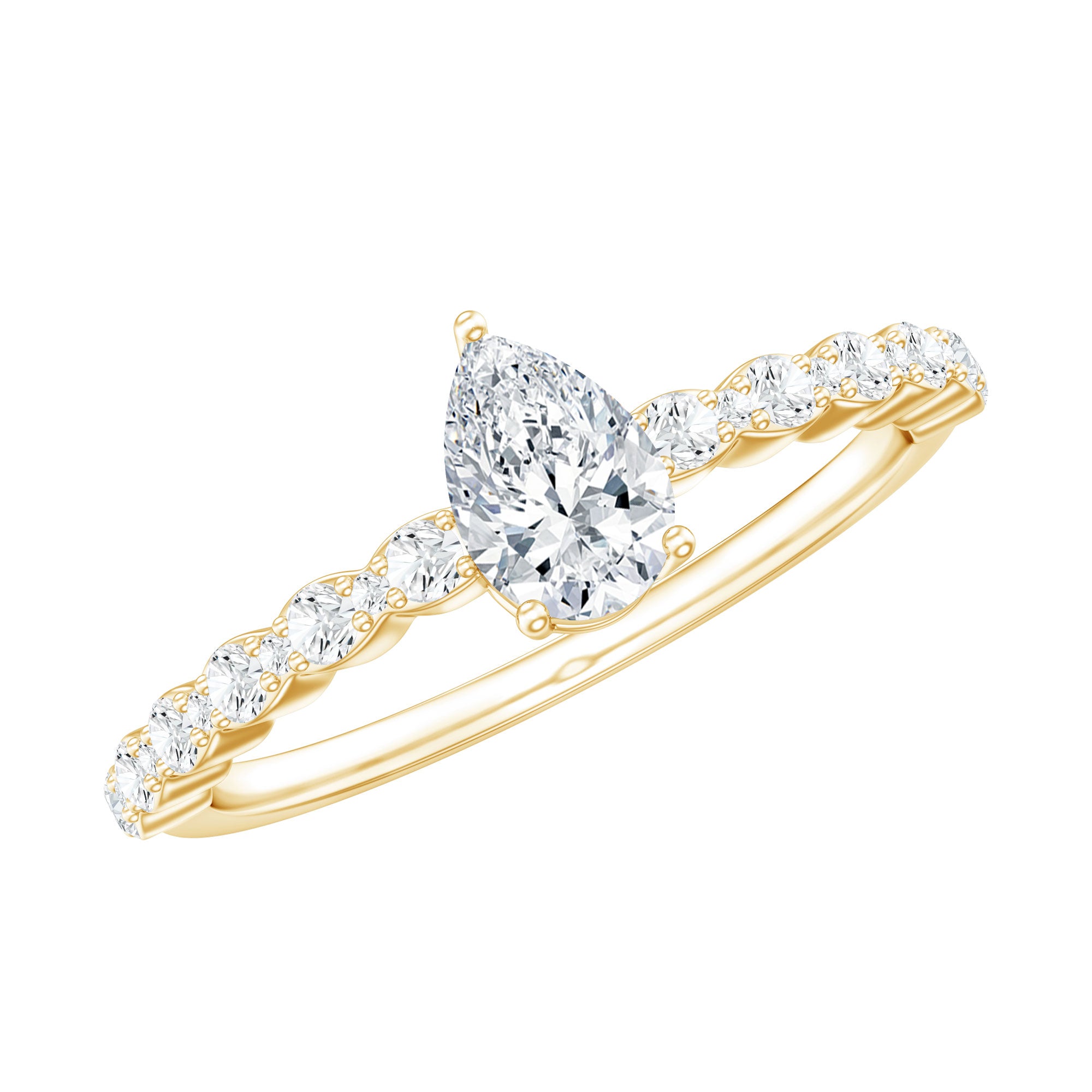 Pear Shape Solitaire Moissanite Promise Ring For Her D-VS1 - Rosec Jewels