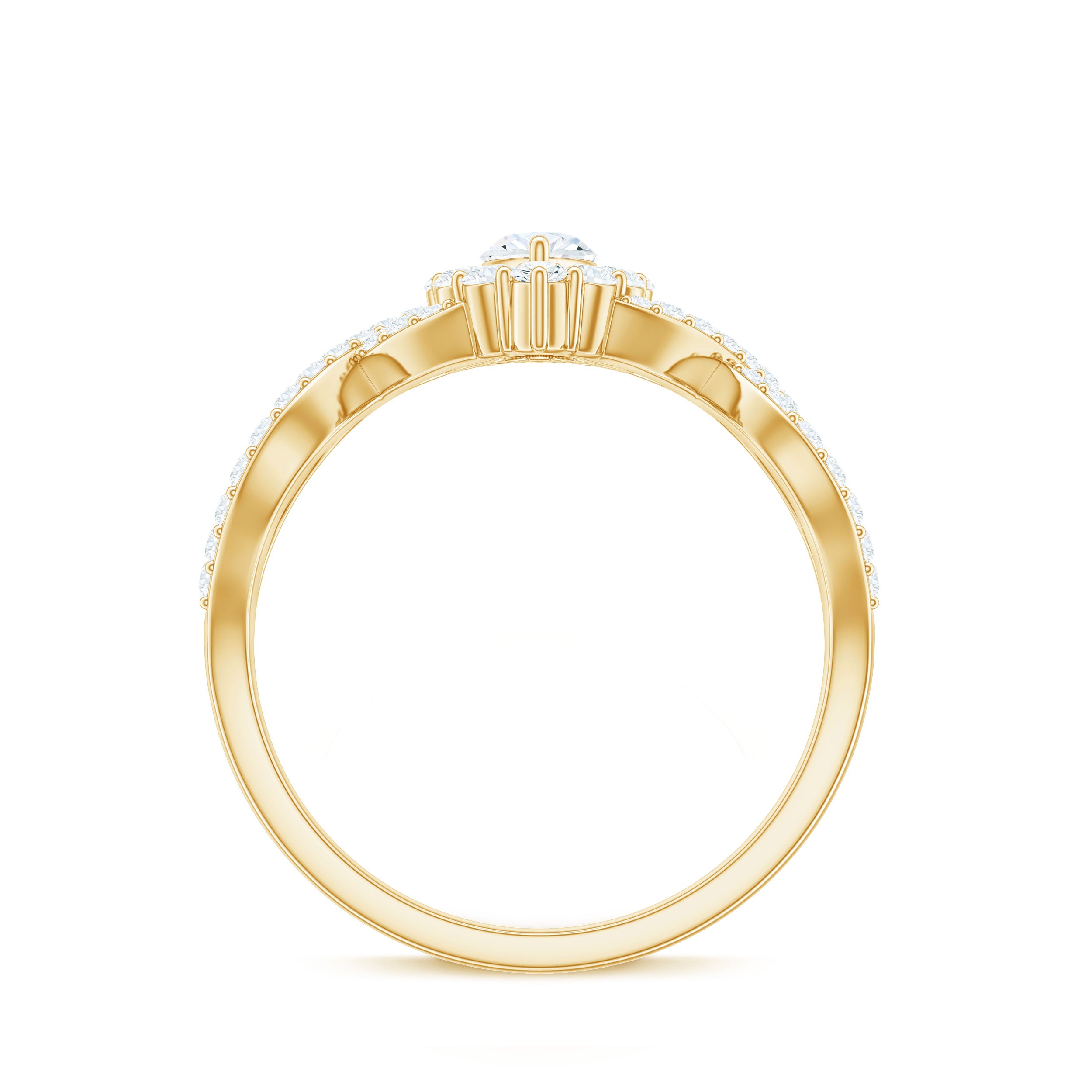 1.50 CT Marquise Cut Zircon Crossover Engagement Ring AAAA - Rosec Jewels