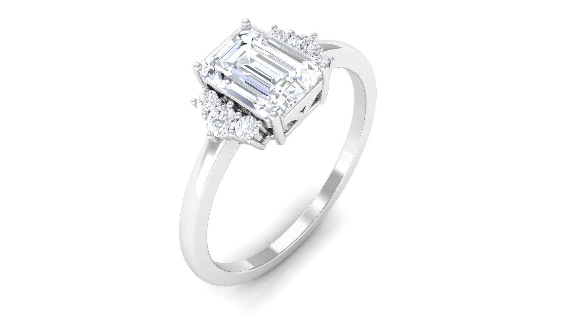 2 CT Octagon Cut Solitaire Cubic Zirconia Engagement Ring AAAA - Rosec Jewels