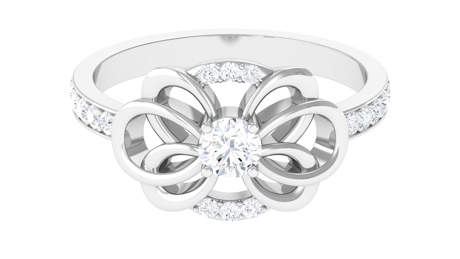 1/2 CT Designer Real Diamond Engagement Ring in Gold