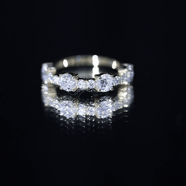 Cubic Zirconia Half Eternity Wedding Anniversary Ring AAAA - Rosec Jewels
