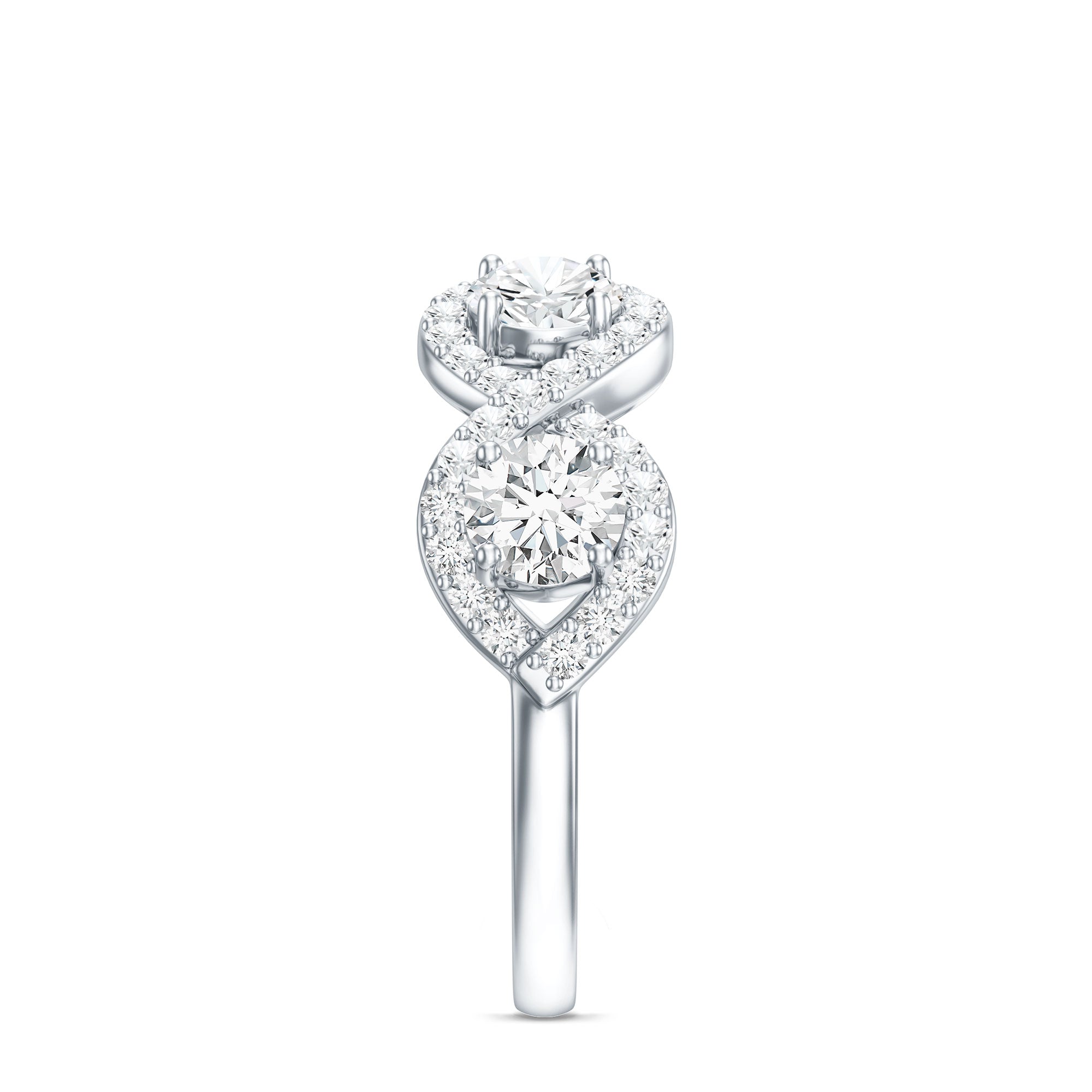 Round Moissanite Infinity Wedding Band Ring D-VS1 - Rosec Jewels