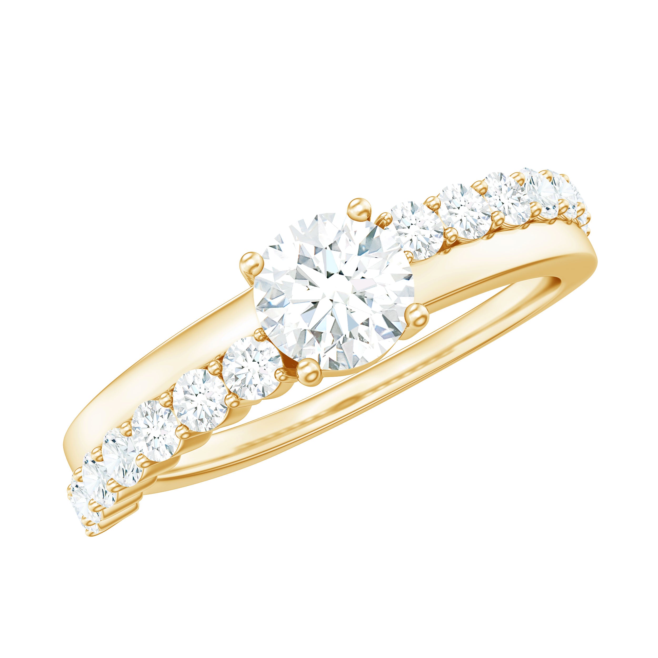 1 CT Round Cut Cubic Zirconia Promise Ring in Prong Setting AAAA - Rosec Jewels