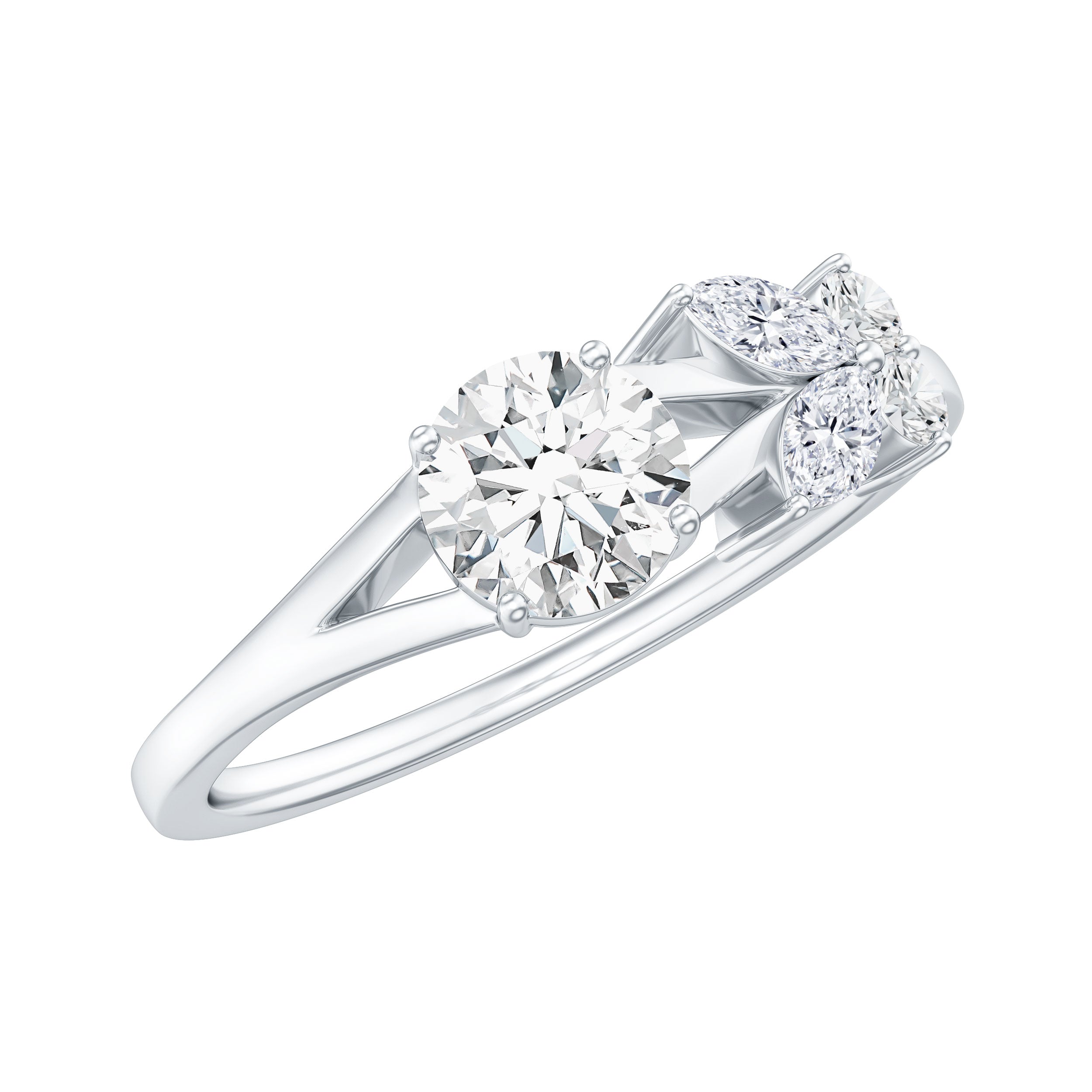 Certified Moissanite Promise Ring with Butterfly Motif D-VS1 - Rosec Jewels