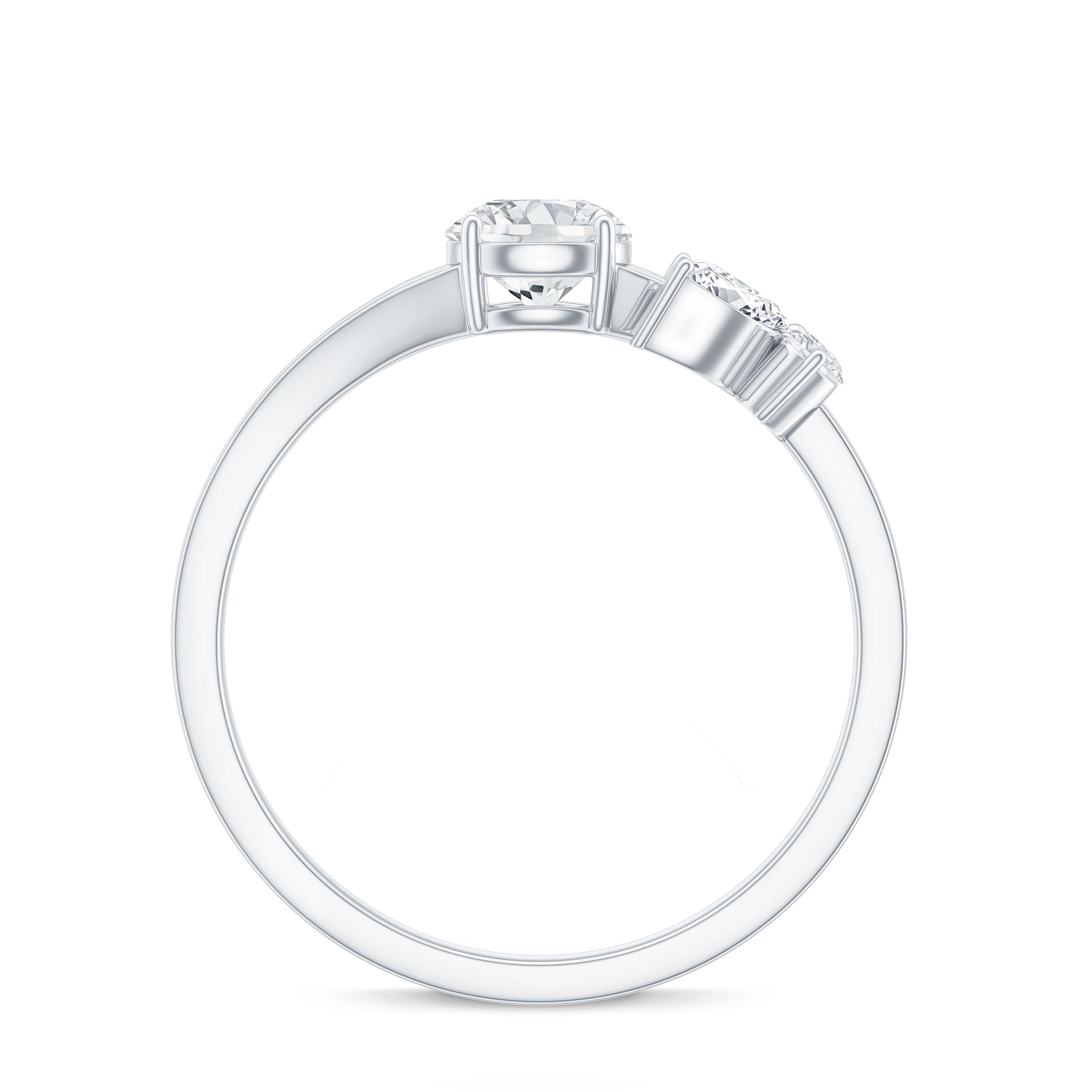 Certified Moissanite Promise Ring with Butterfly Motif D-VS1 - Rosec Jewels