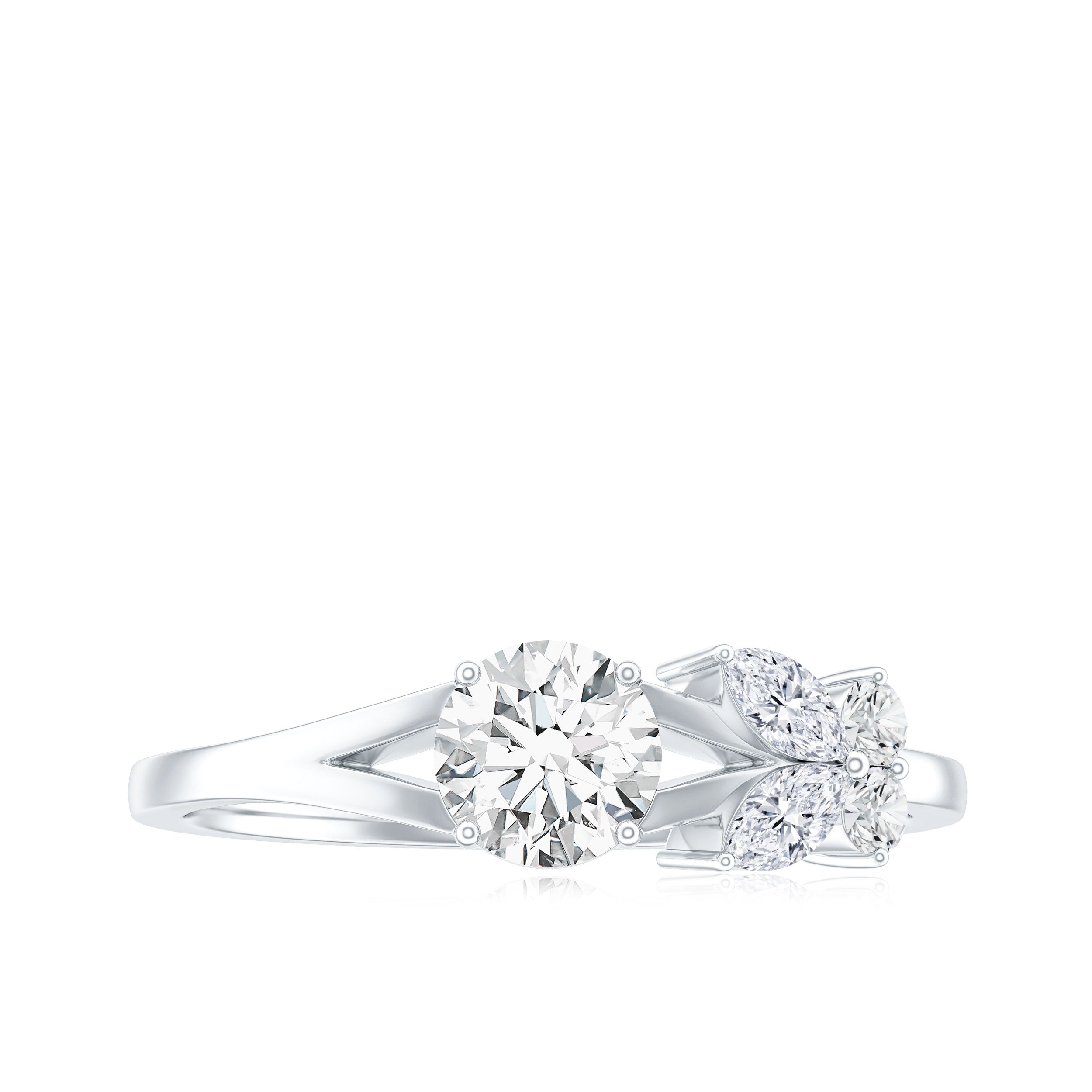 Certified Moissanite Promise Ring with Butterfly Motif D-VS1 - Rosec Jewels