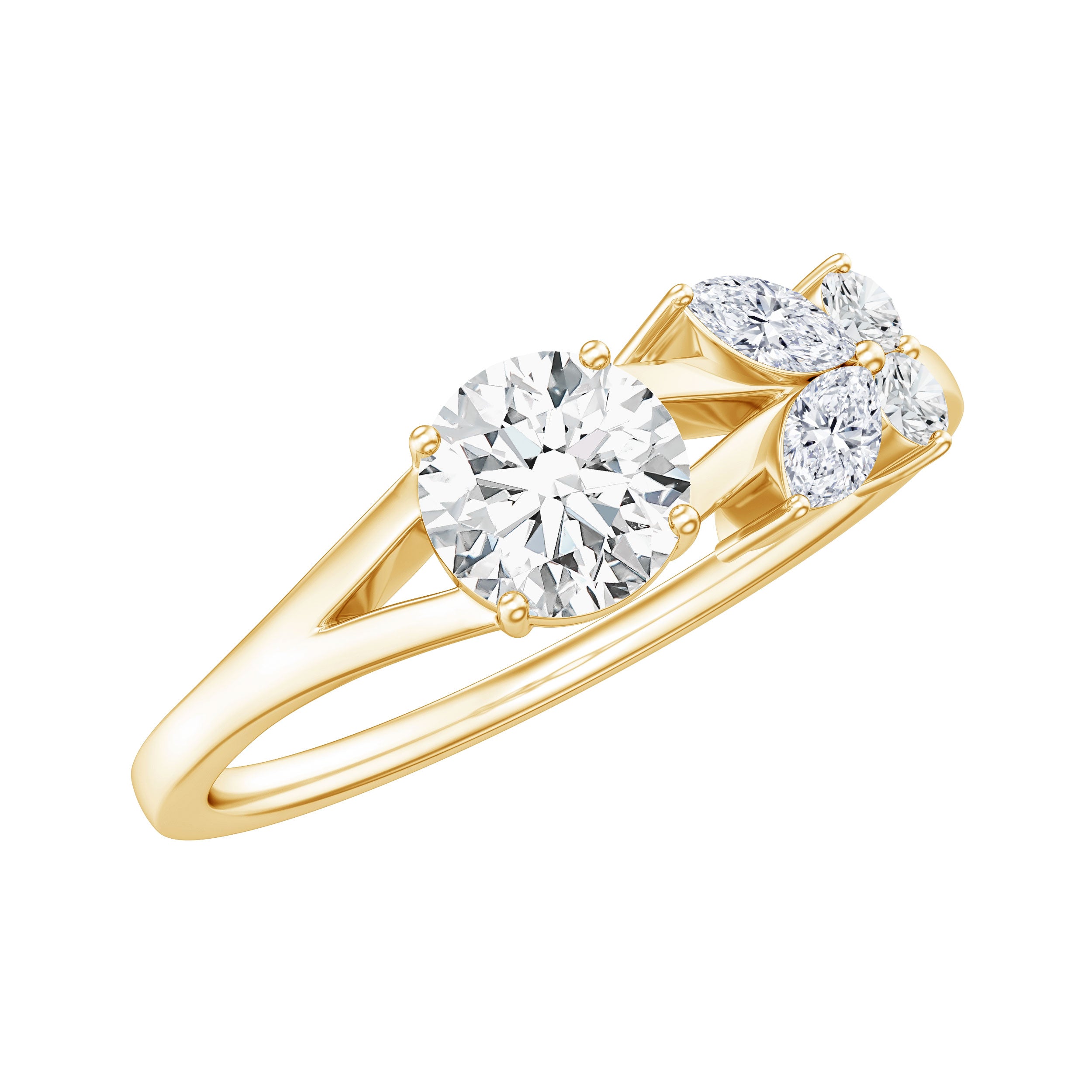 Certified Moissanite Promise Ring with Butterfly Motif D-VS1 - Rosec Jewels