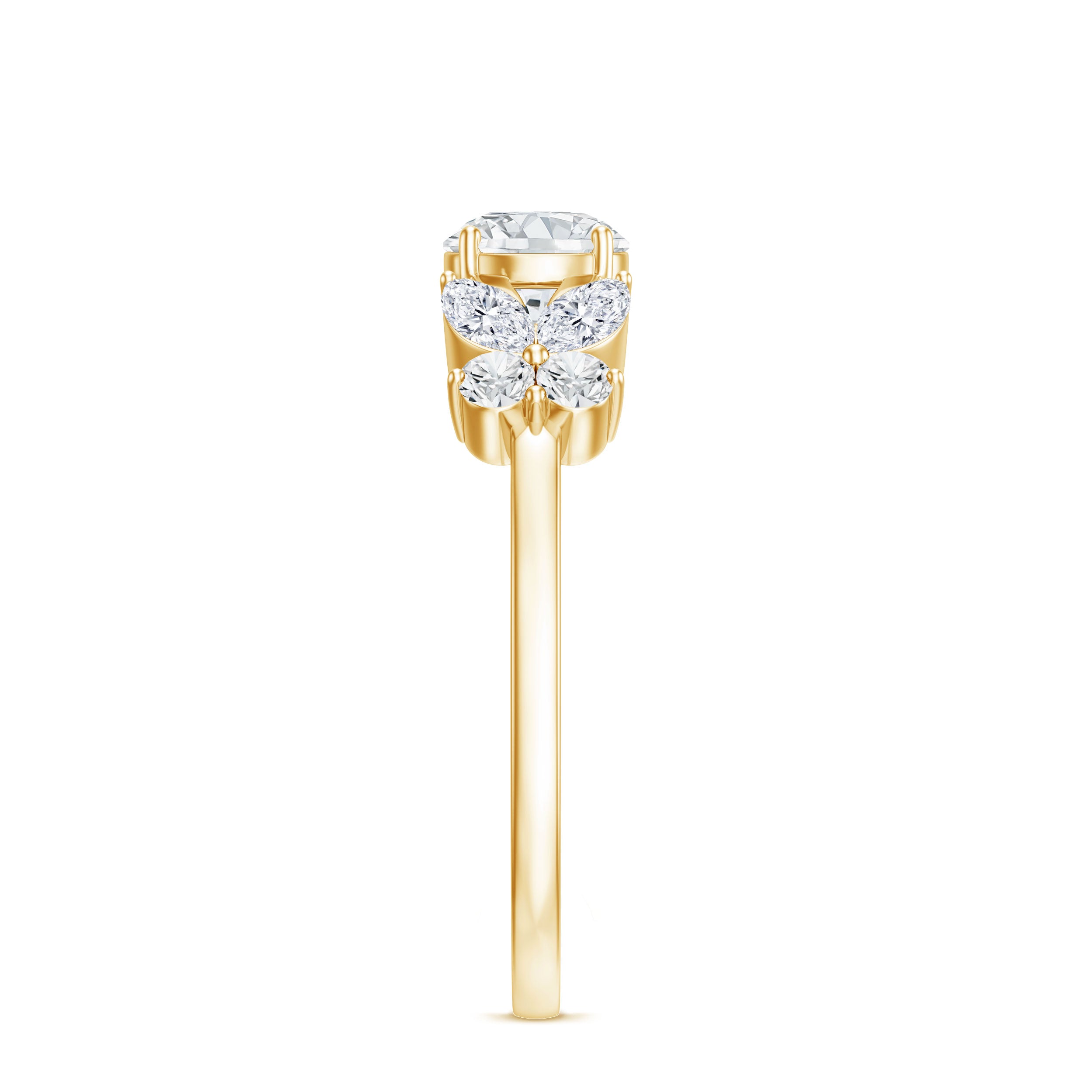 Certified Moissanite Promise Ring with Butterfly Motif D-VS1 - Rosec Jewels